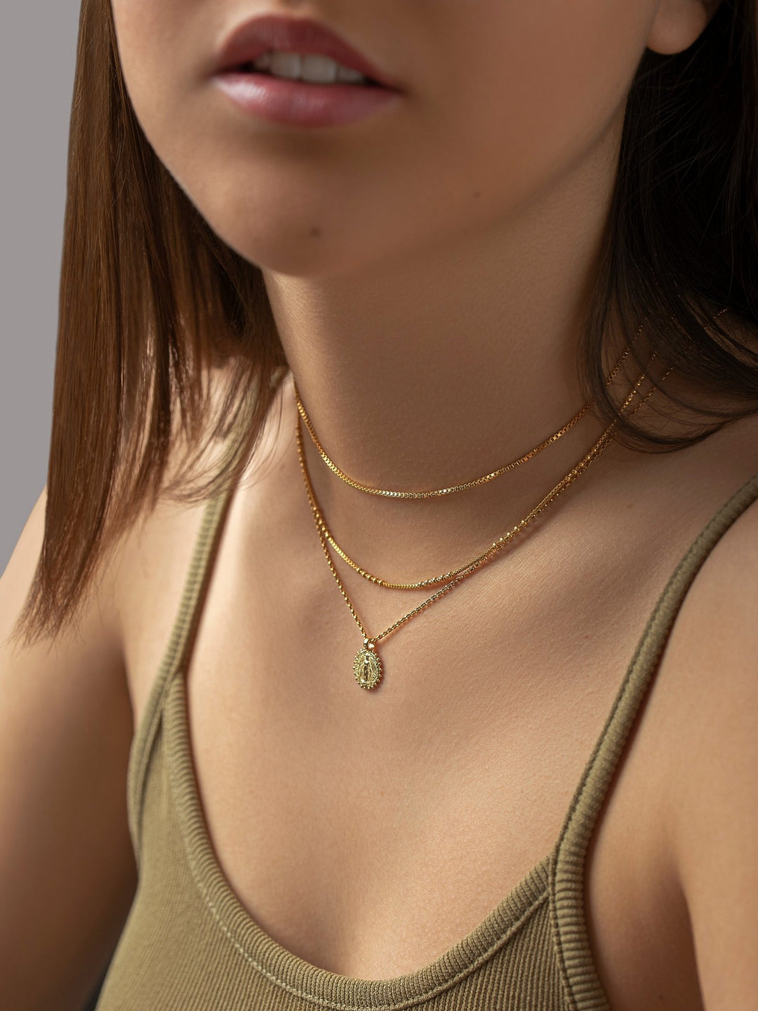 Virgin Mary Necklace - 17.7925 Sterling SilverAdjustable NecklaceBackUpItemsLunai Jewelry