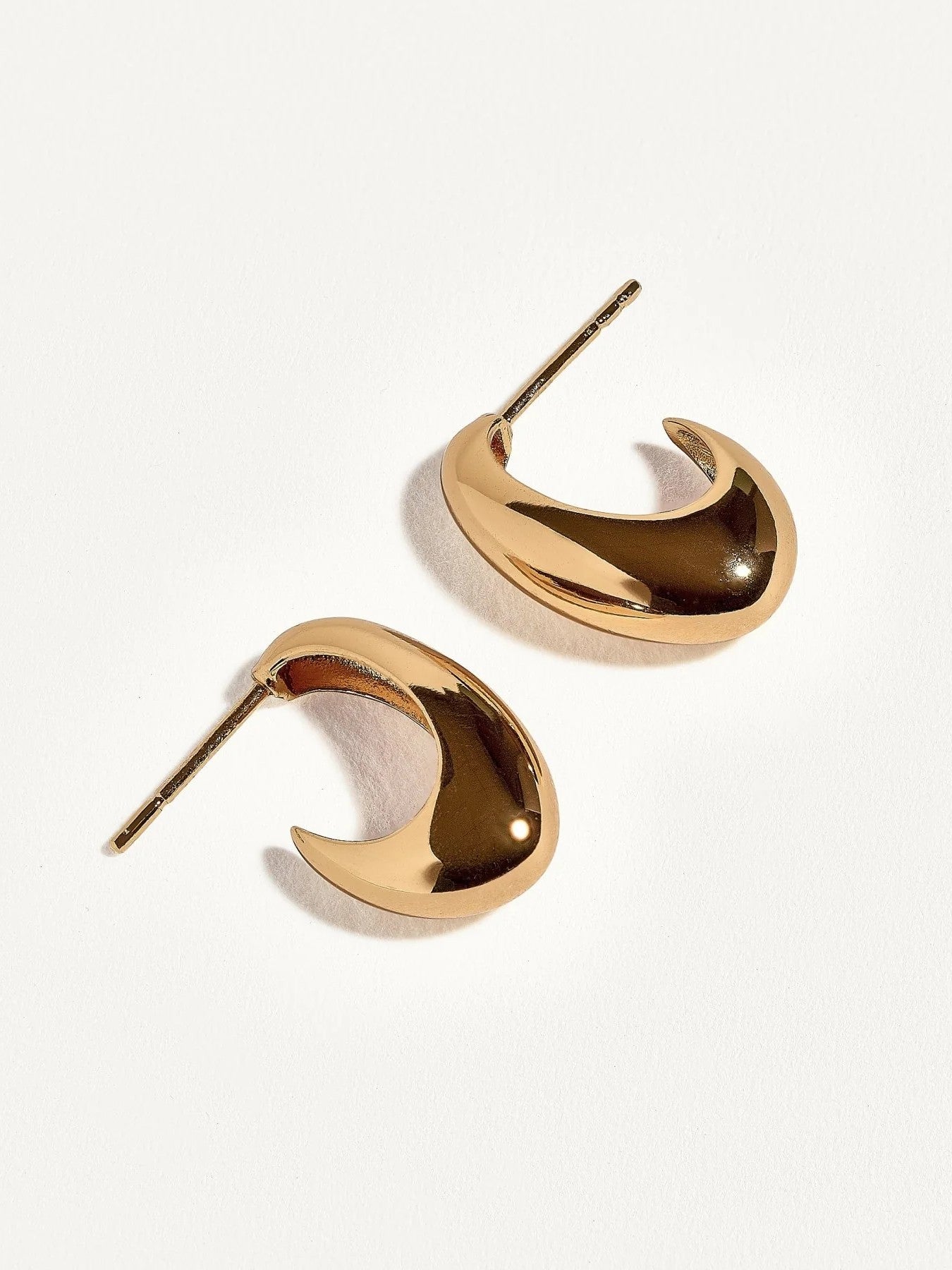 Nora Small Hoops - 24k Gold PlatedArtisan FinishBrass Base JewelryLunai Jewelry