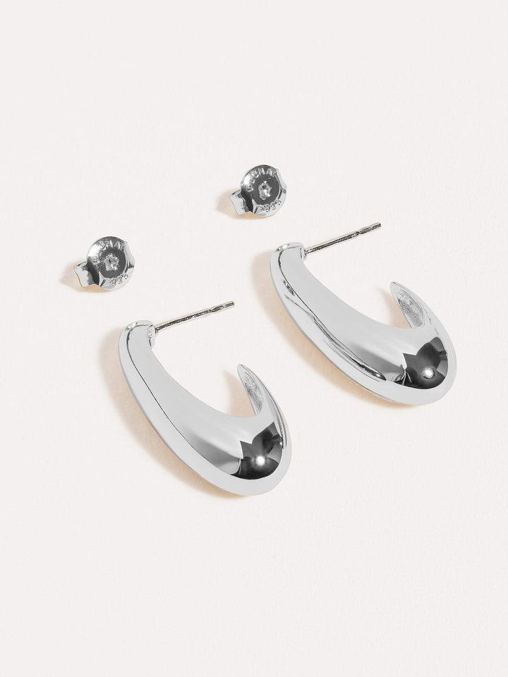 Vera Hoop Earrings — Gold & Silver - SilverArtisan FinishBrass Base JewelryLunai Jewelry