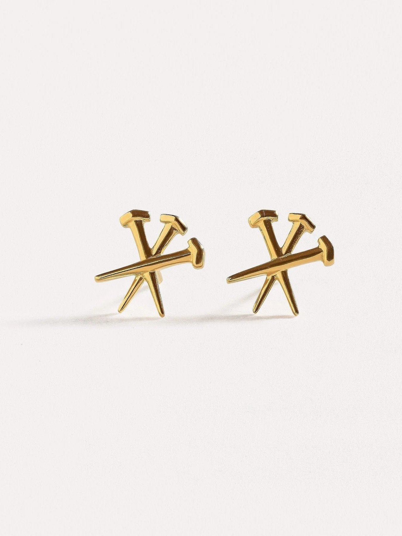 Umma Studs - Pair 10 mm24K Gold Plated925 silver studsalternative styleLunai Jewelry