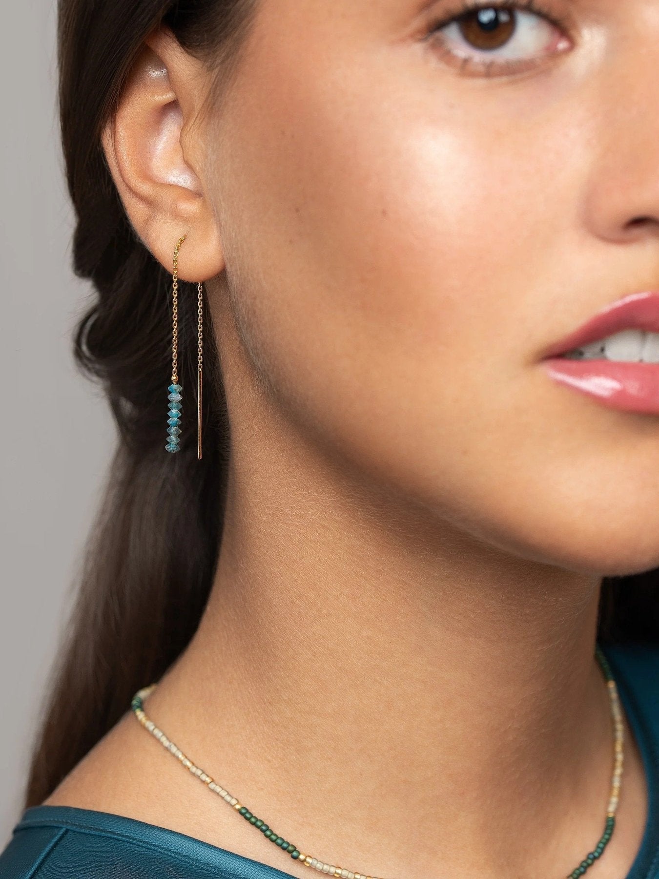 Amanda Apatite Chain Drop Earrings - Apatite80MMALLbest friend giftLunai Jewelry