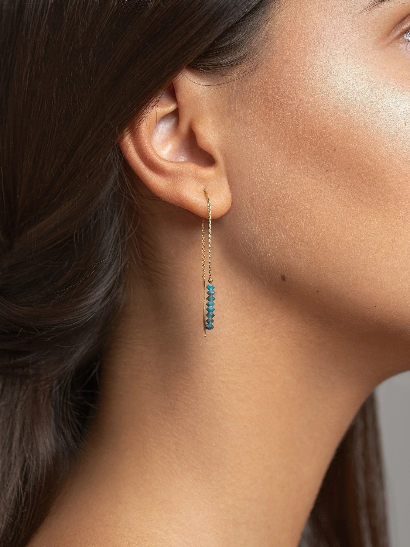 Amanda Apatite Chain Drop Earrings - Apatite80MMALLbest friend giftLunai Jewelry