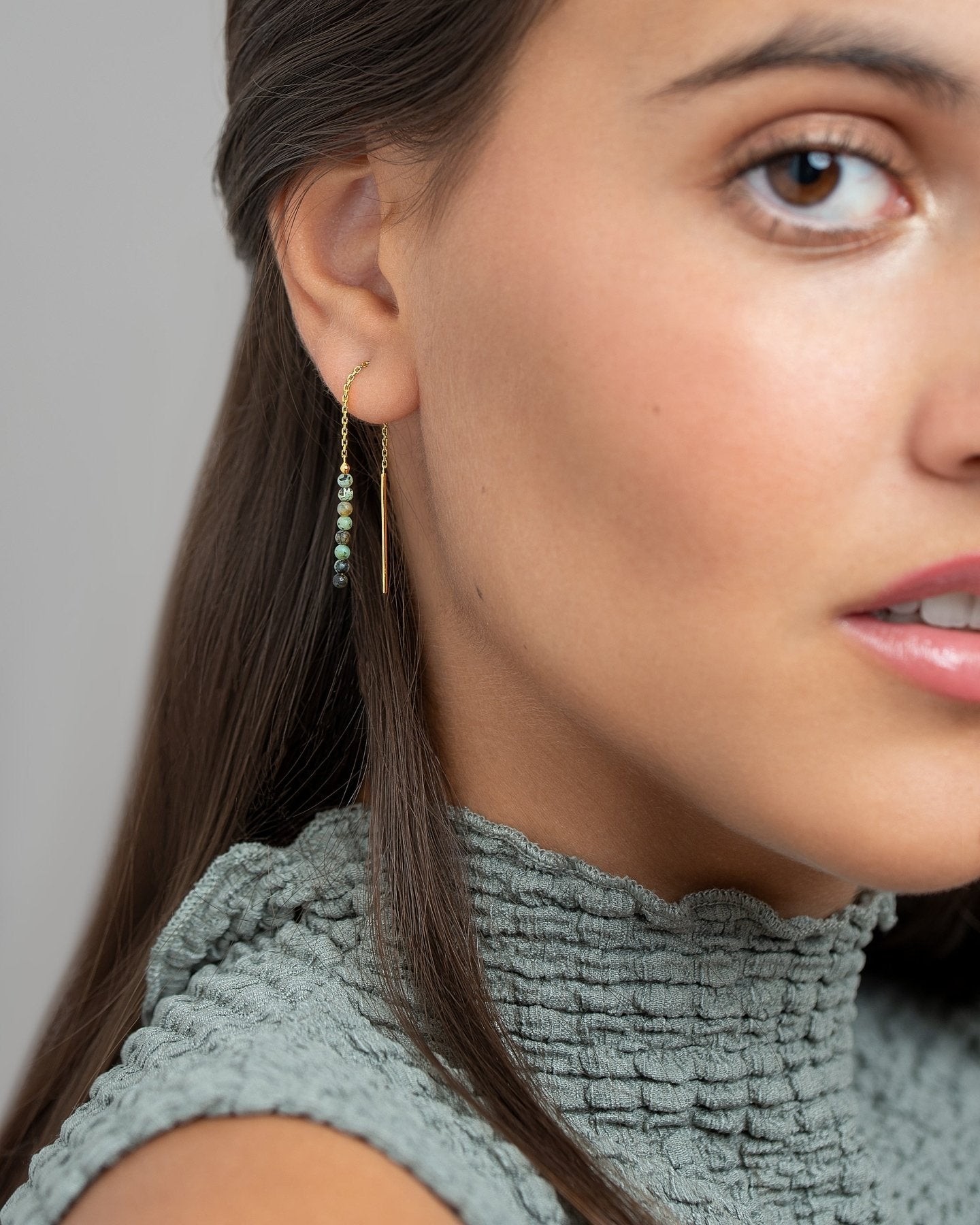 Olyesa Jasper Chain Drop Earrings - Jasper80MMALLbeaded earringsLunai Jewelry