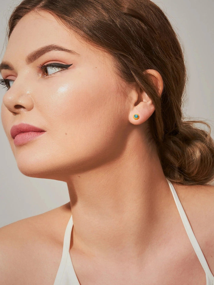 Clevia Opal Stud Earrings - Sun & IceDainty EarringsDelicate JewelryLunai Jewelry