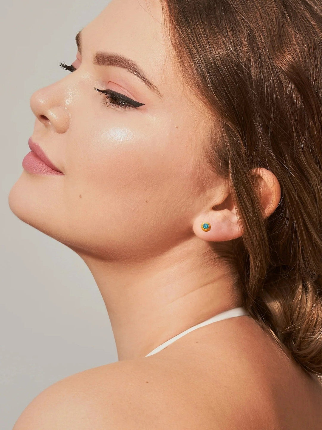 Clevia Opal Stud Earrings - Royal PurpleDainty EarringsDelicate JewelryLunai Jewelry