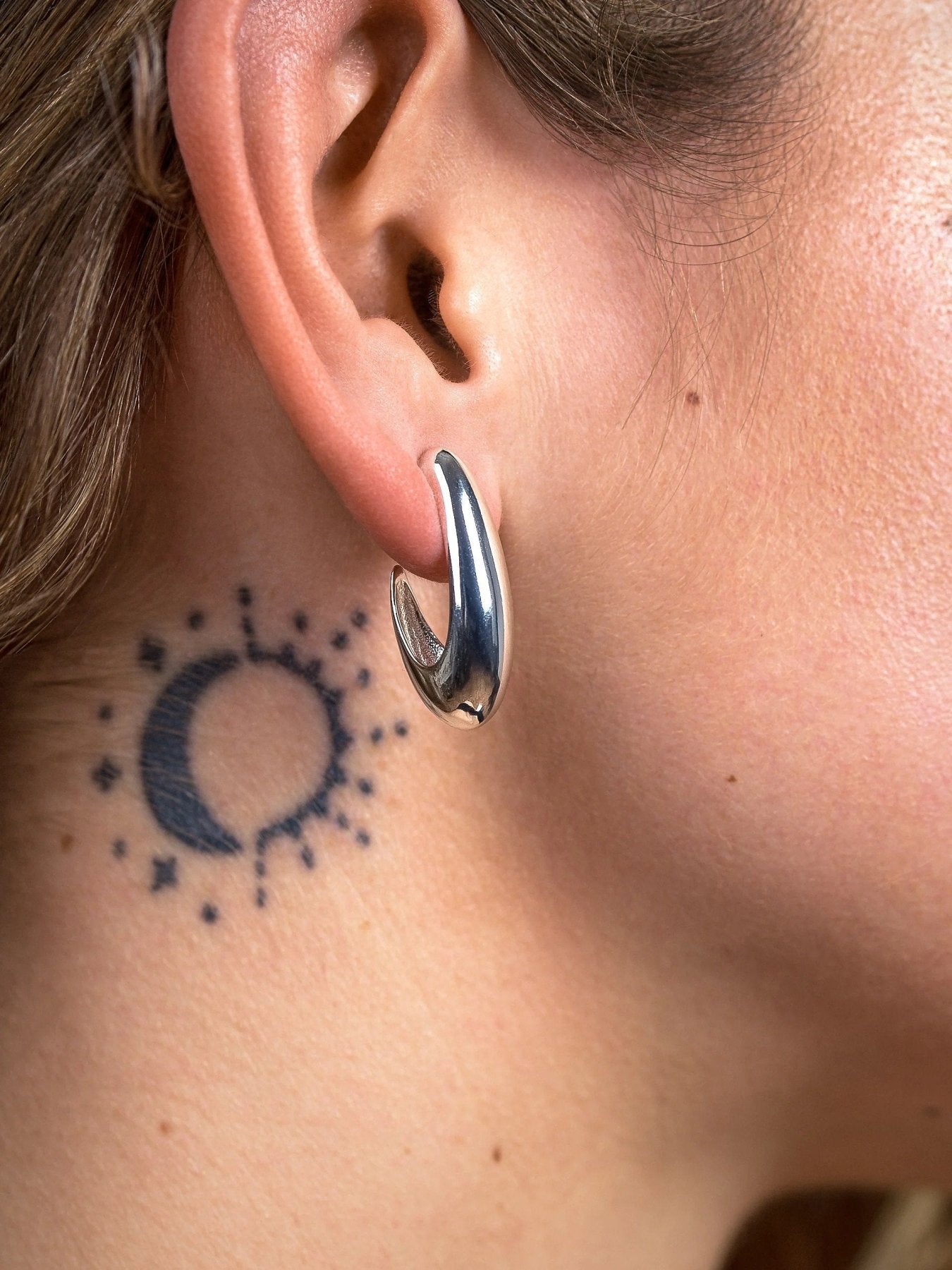 Vera Hoop Earrings — Gold & Silver - SilverArtisan FinishBrass Base JewelryLunai Jewelry