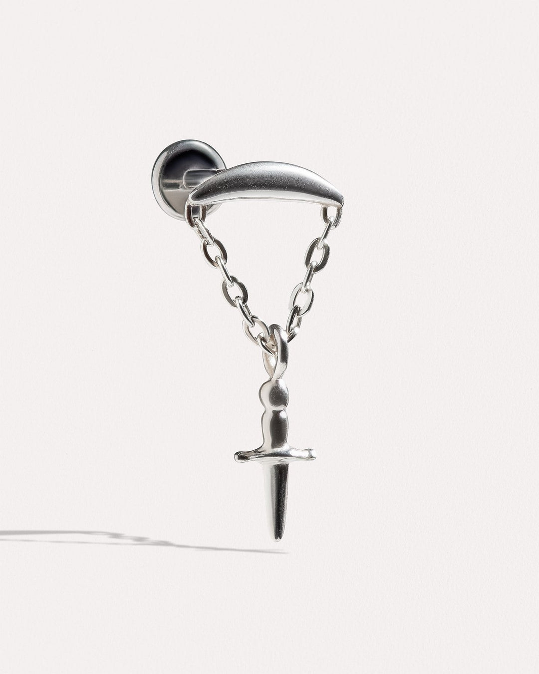 Emy Helix Dagger Flat Back Earrings - Sterling SilverFlat Back 18g/5mmALLbody jewelryLunai Jewelry