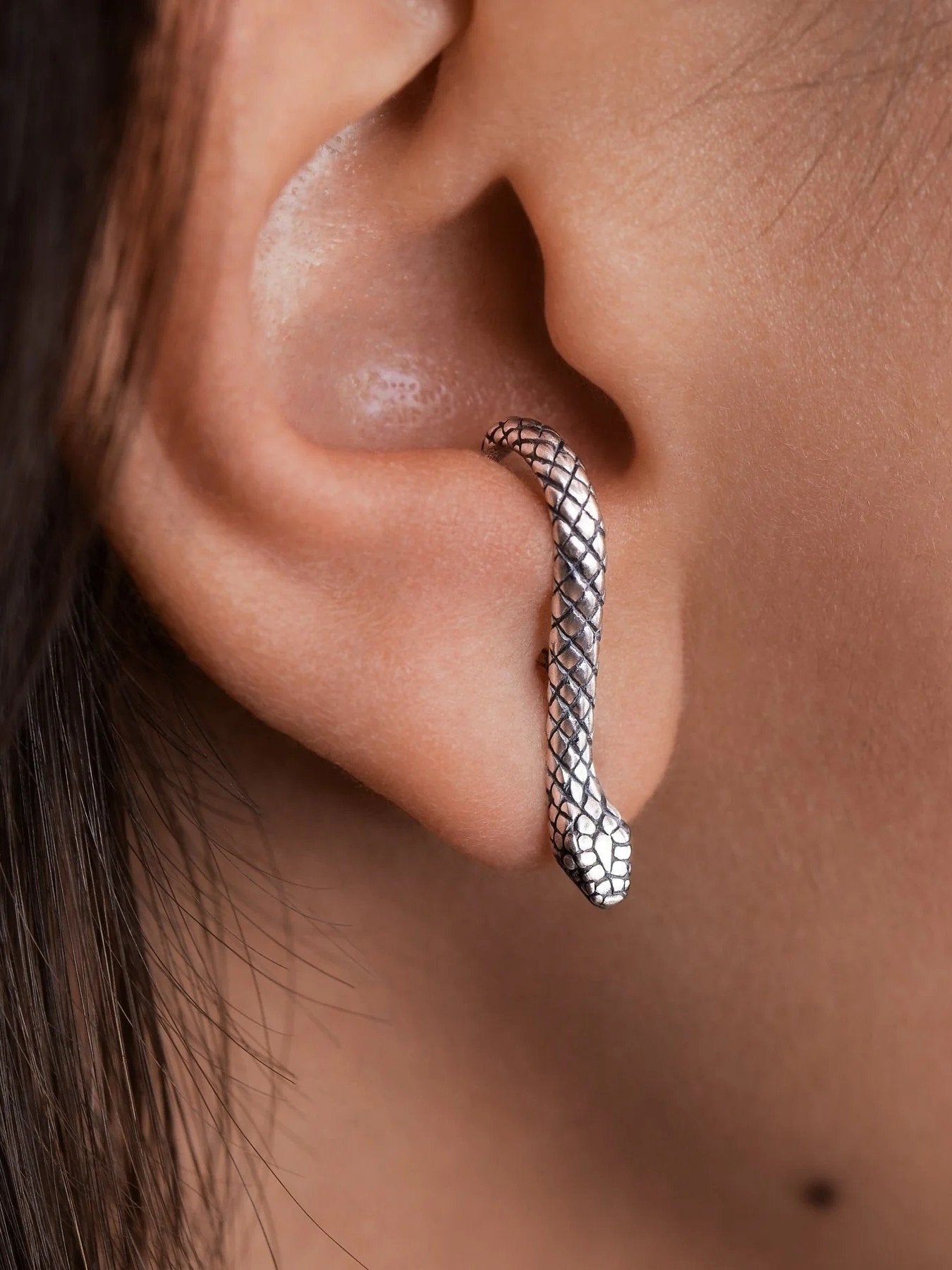 Snake Suspender Earring - Minimalist and Stackable Design