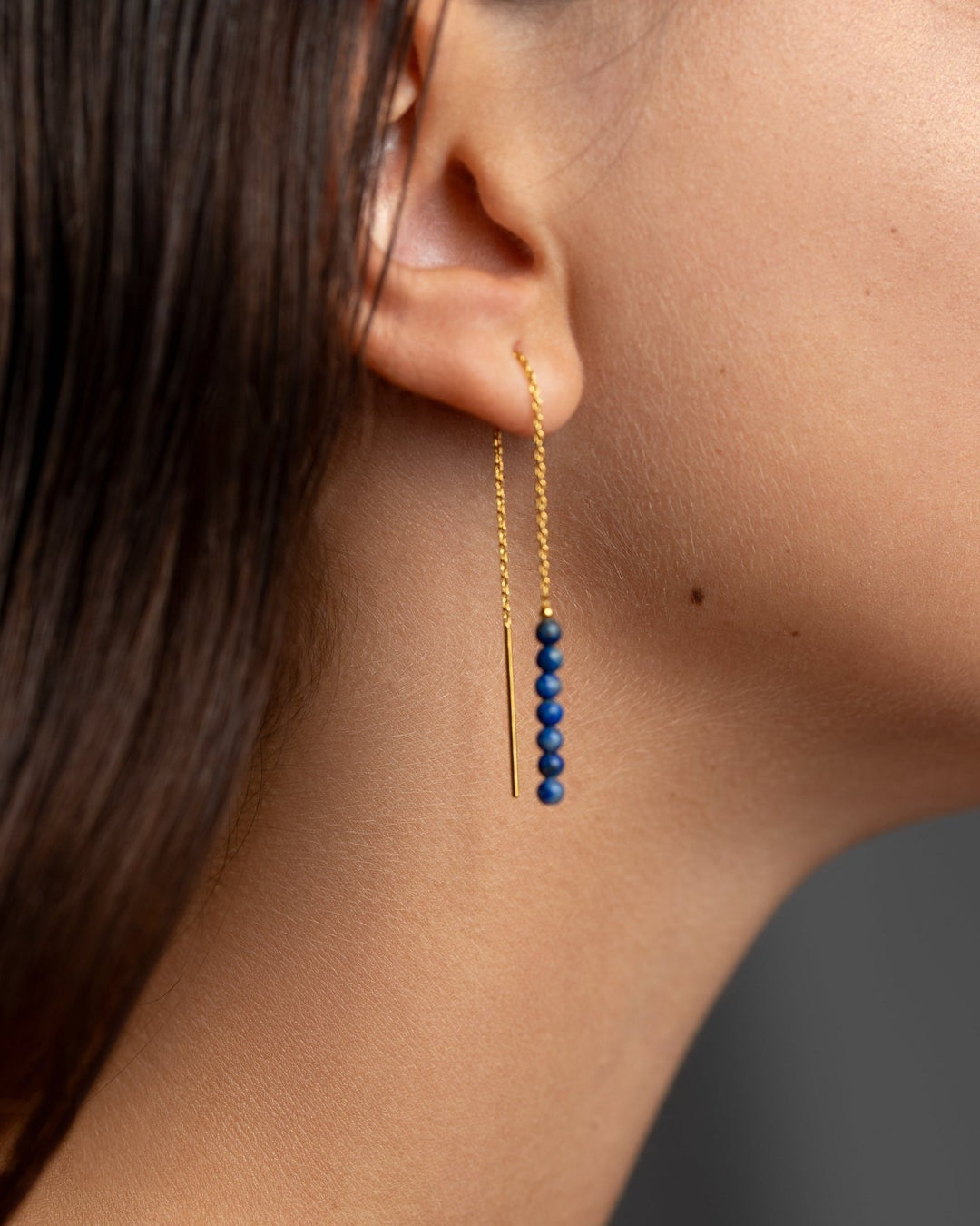 Adela Long Chain Earrings with Natural Gemstones - 3. Jade80MMALLbeaded earringsLunai Jewelry