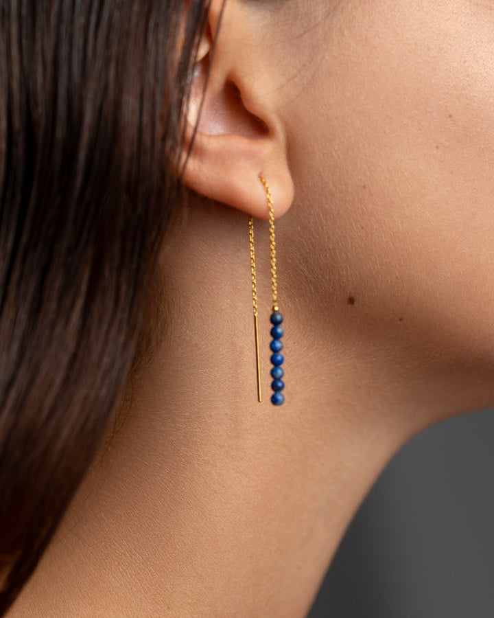 Adela Long Chain Earrings with Natural Gemstones - 3. Jade80MMALLbeaded earringsLunai Jewelry