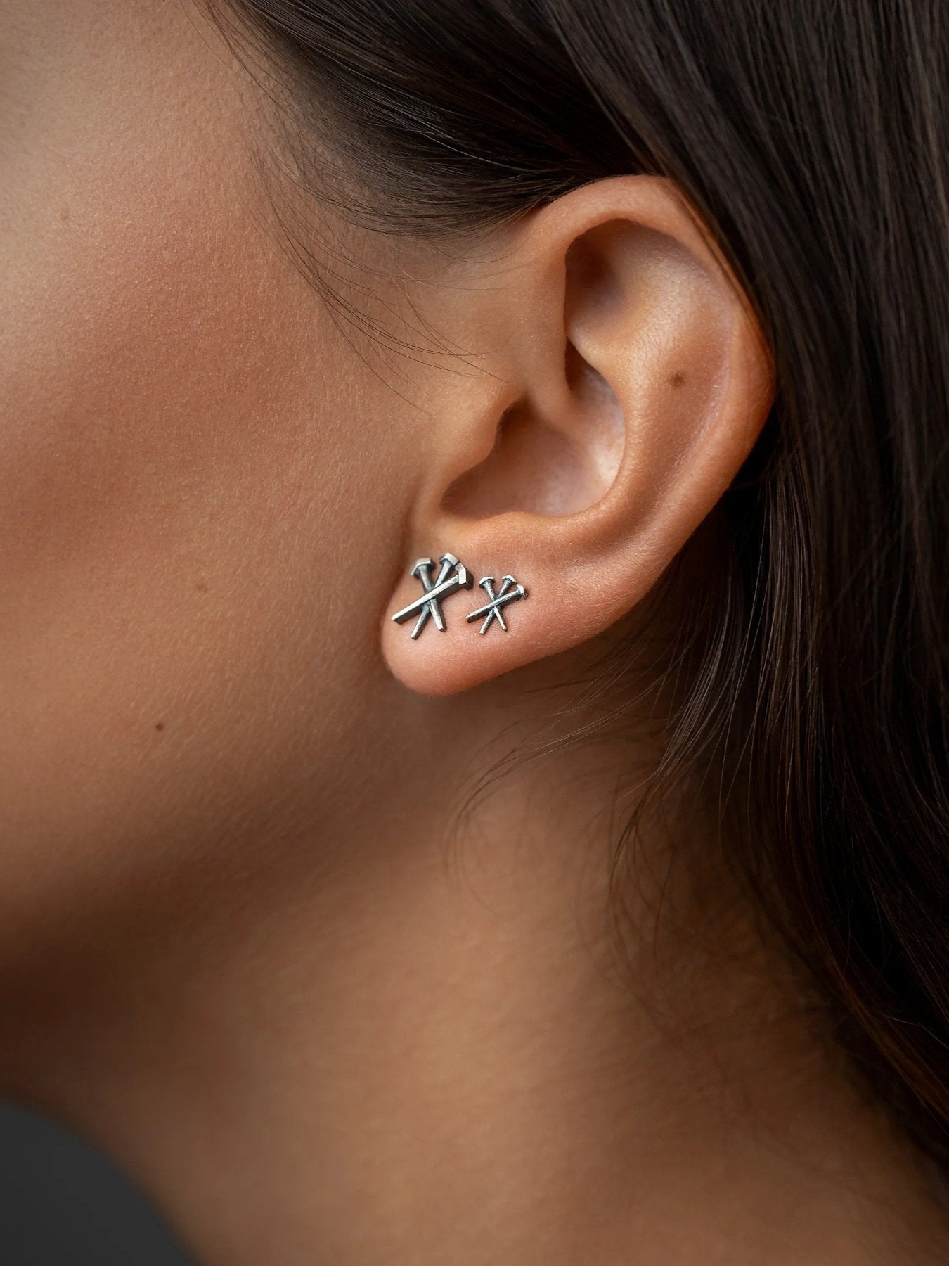 Umma Stud Earrings – Gold or Silver - Pair 10 mmSterling Silver925 silver studsalternative styleLunai Jewelry