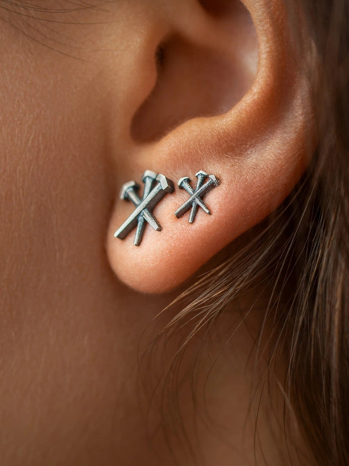 Umma Stud Earrings – Gold or Silver - Pair 8 mm24K Gold Plated925 silver studsalternative styleLunai Jewelry