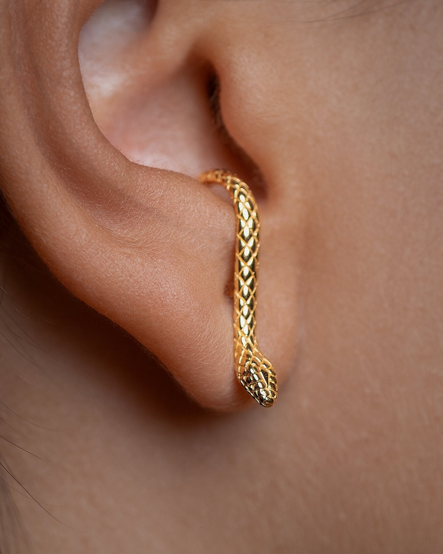 Medusa Serpent Earrings – Snake Suspender Design in Silver & Gold - 24K Gold PlatedPairALLAnimal earringsLunai Jewelry