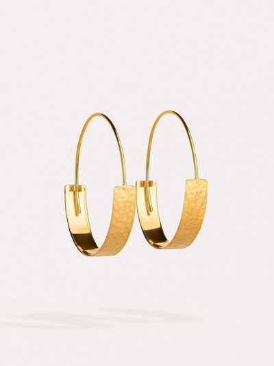 Eibar Chunky Gold Hoop Earrings - 24K Gold Mattebest selling itemsBoho EarringsLunai Jewelry