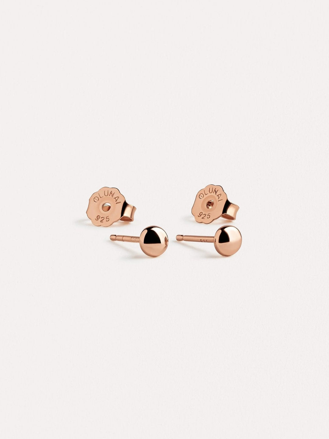 Ginevra Dainty Circle Stud Earrings - 18K Rose Gold PlatedBackUpItemsEARRINGLunai Jewelry