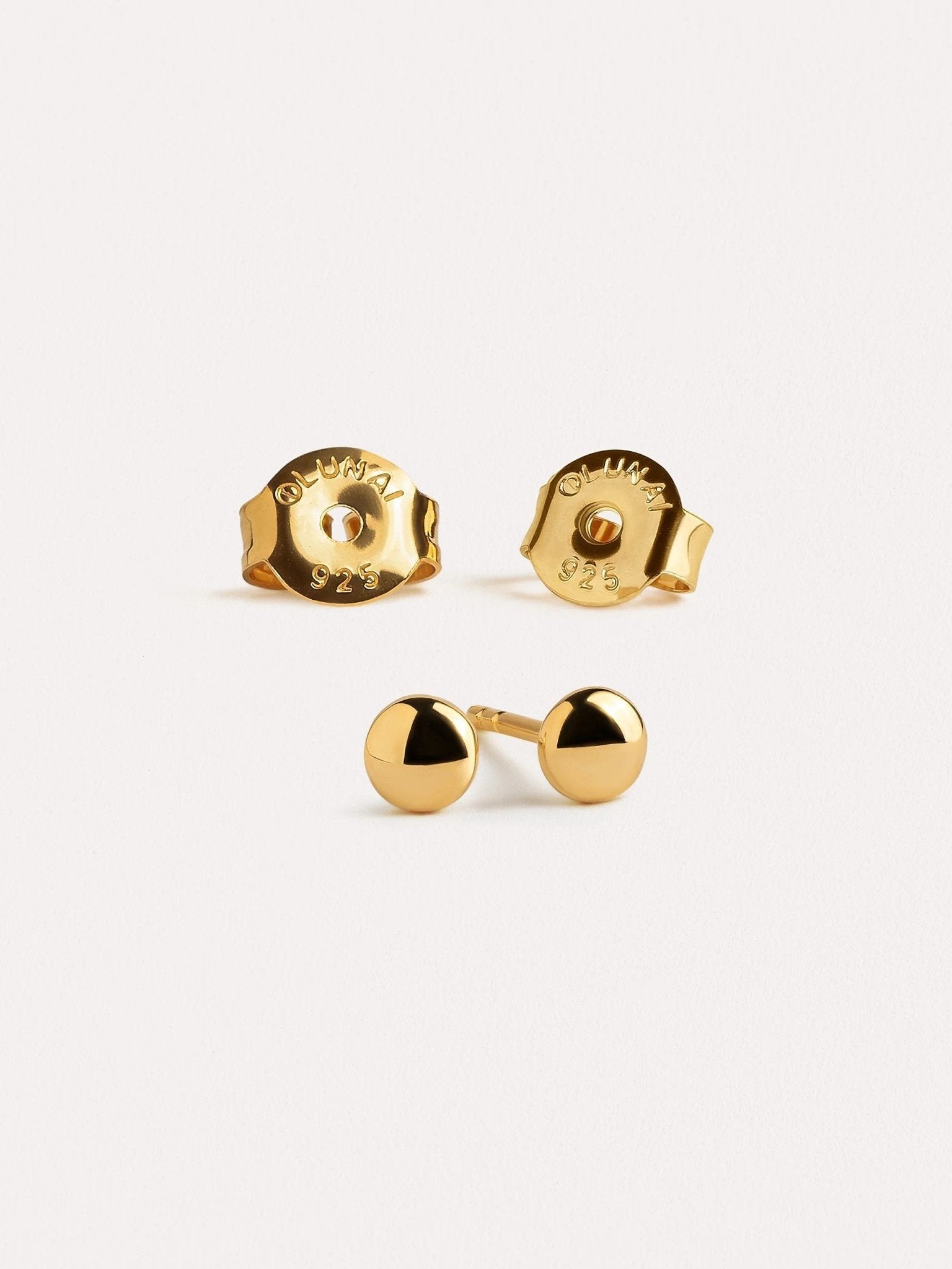 Ginevra Dainty Circle Stud Earrings - 24K Gold PlatedBackUpItemsEARRINGLunai Jewelry