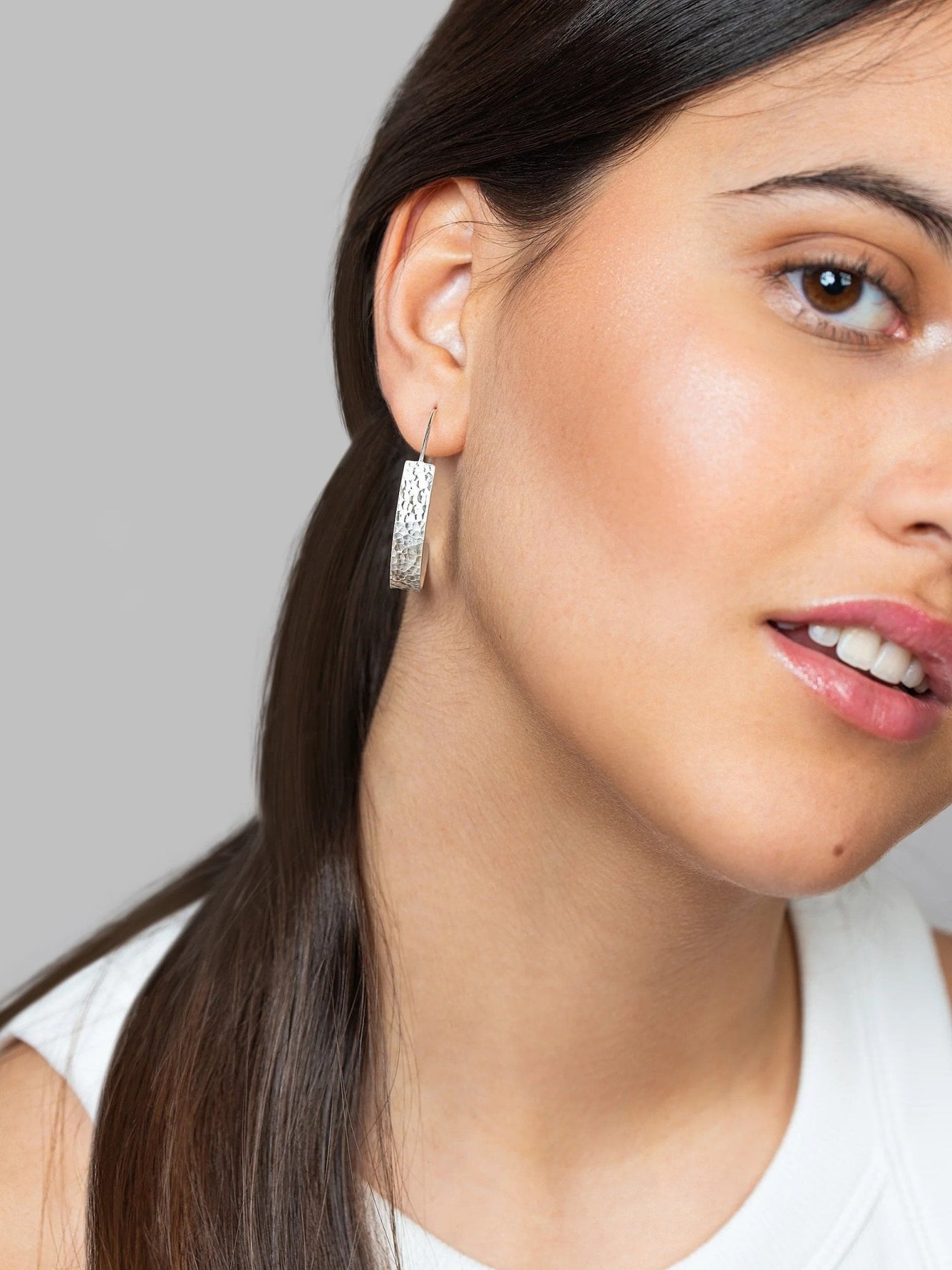 Here Silver Hoop Earrings - 925 Silver Mattebest selling itemsBoho EarringsLunai Jewelry