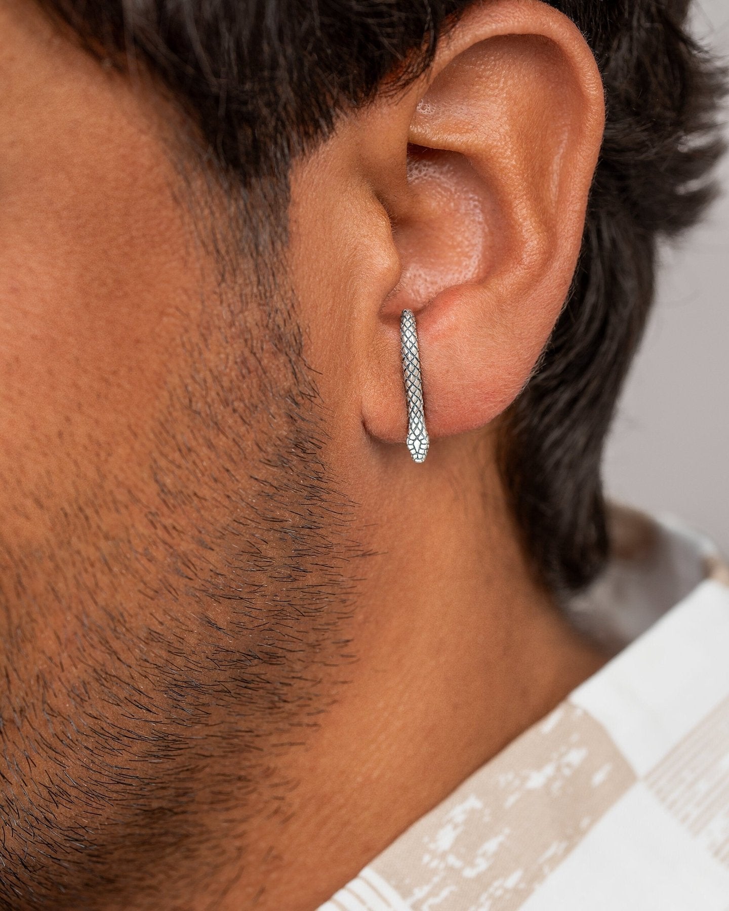 Sterling Silver Snake Earrings for Men: Edgy Jewelry - St Silver OxidePairAnimal earringscuff earringsLunai Jewelry