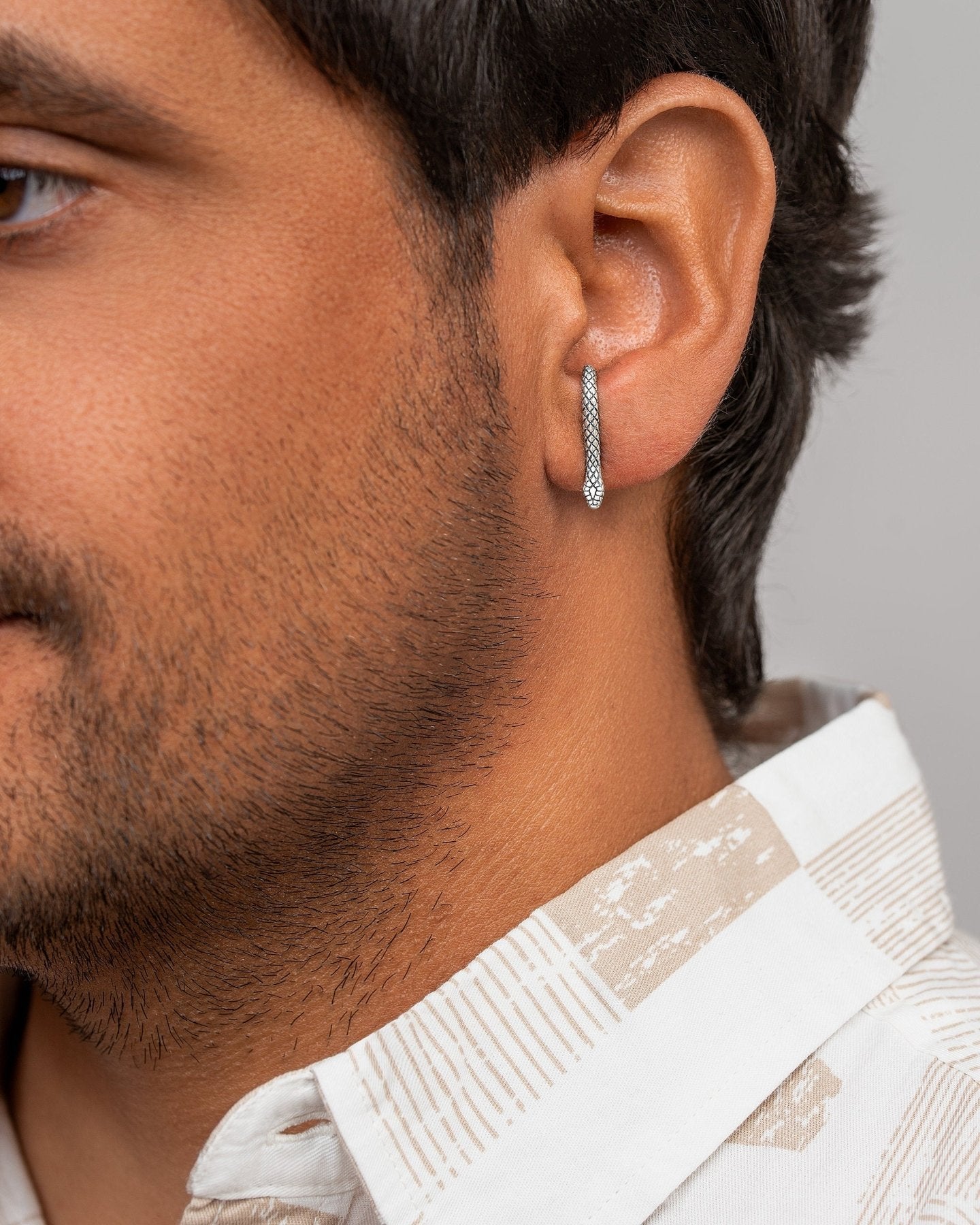 Sterling Silver Snake Earrings for Men: Edgy Jewelry - St Silver ShinyPairAnimal earringscuff earringsLunai Jewelry