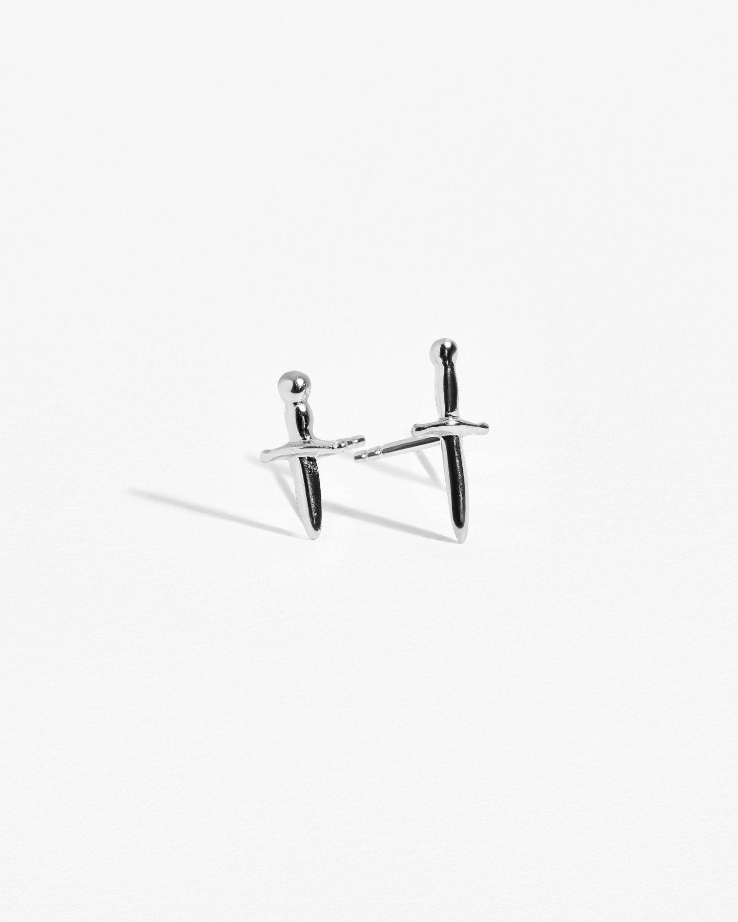 Sterling Silver Sword Stud Earrings – Dagger Earrings for Men – Medieval Inspired Jewelry – STD108