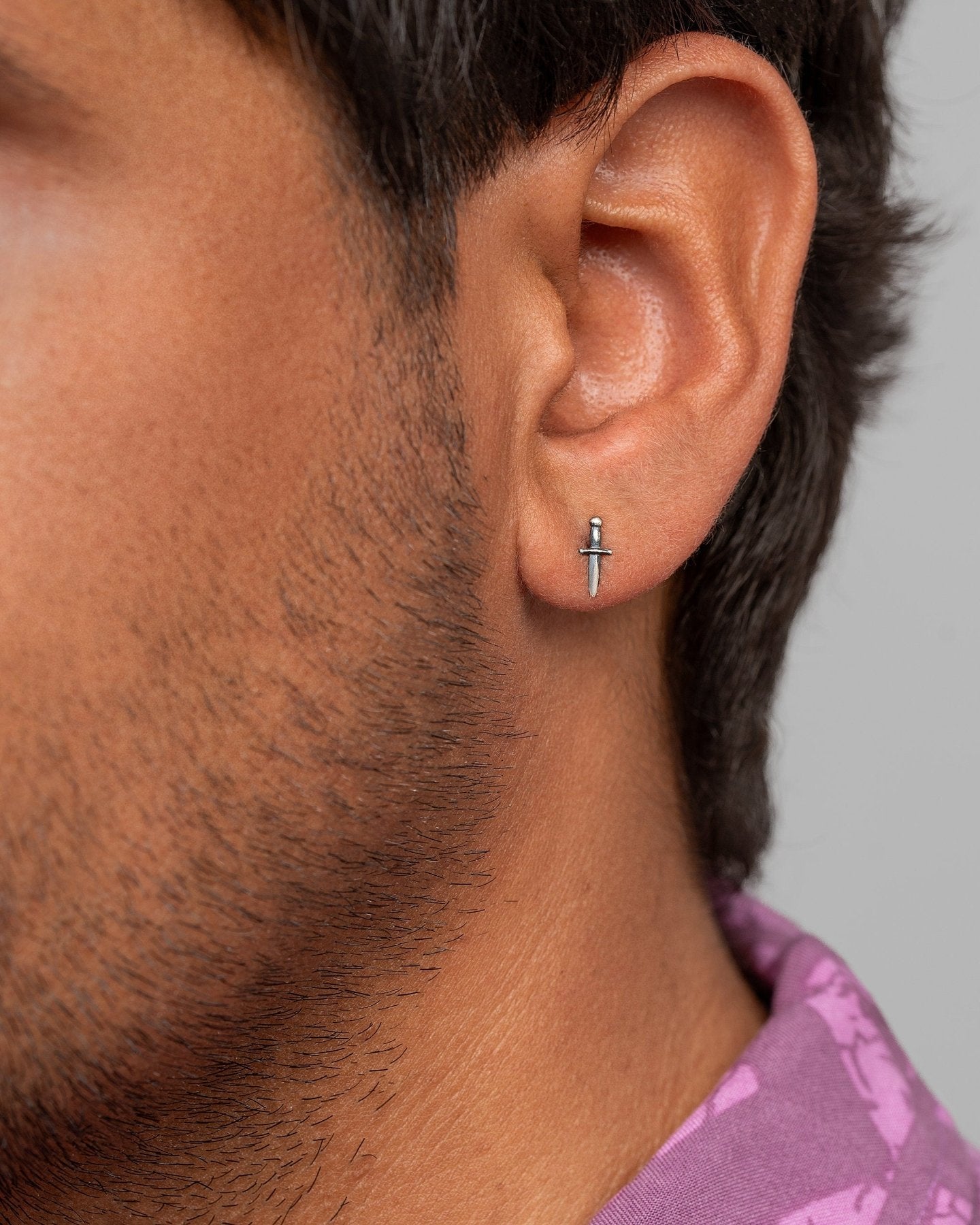 Sterling Silver Sword Stud Earrings – Dagger Earrings for Men – Medieval Inspired Jewelry – STD108