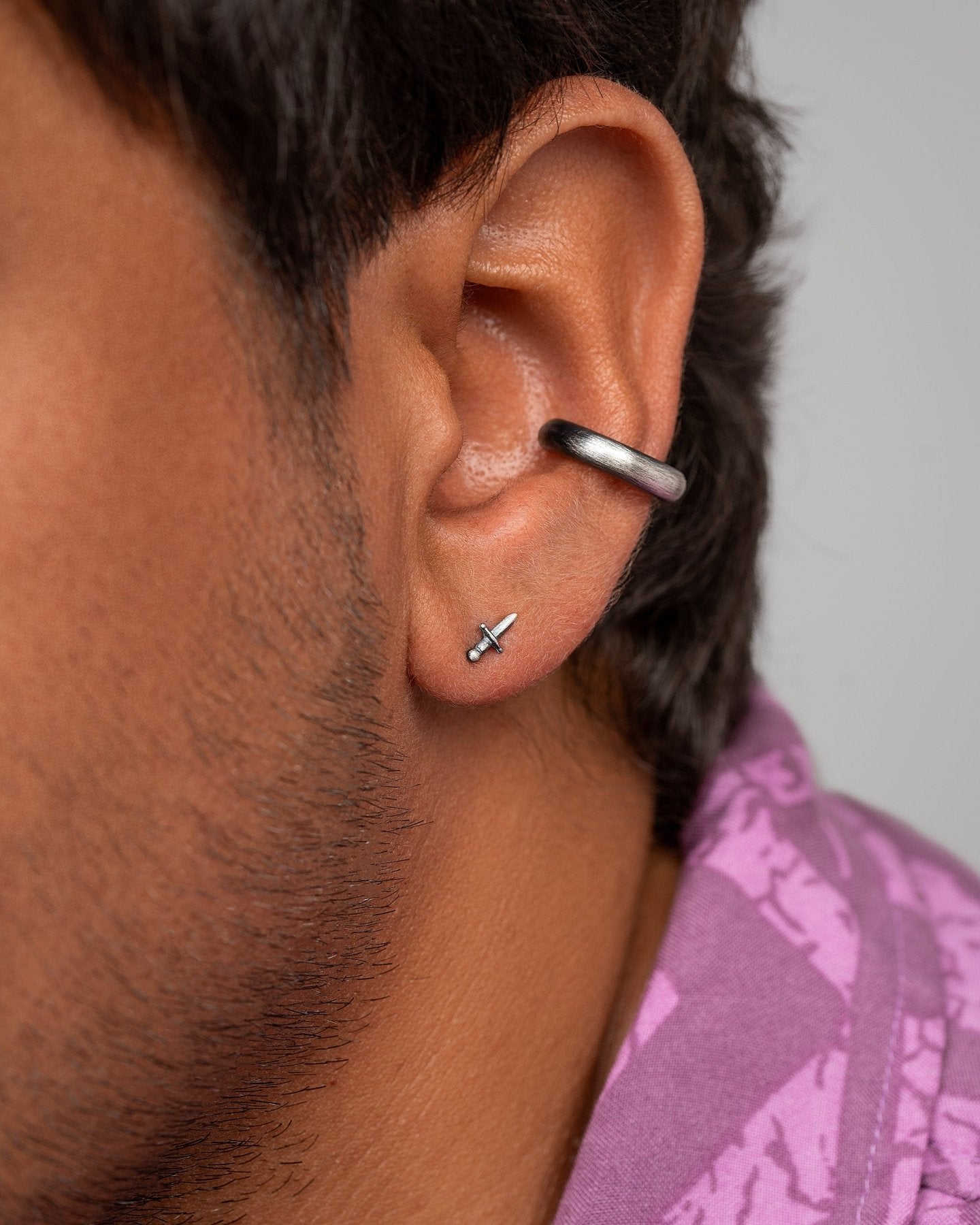 Sterling Silver Sword Stud Earrings – Dagger Earrings for Men – Medieval Inspired Jewelry – STD108