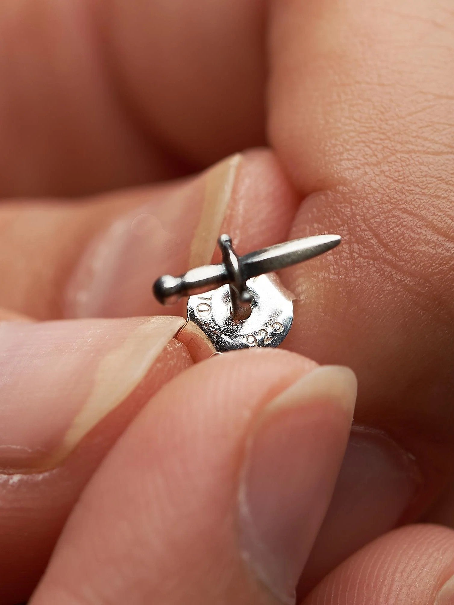 Sterling Silver Sword Stud Earrings – Dagger Earrings for Men – Medieval Inspired Jewelry – STD108