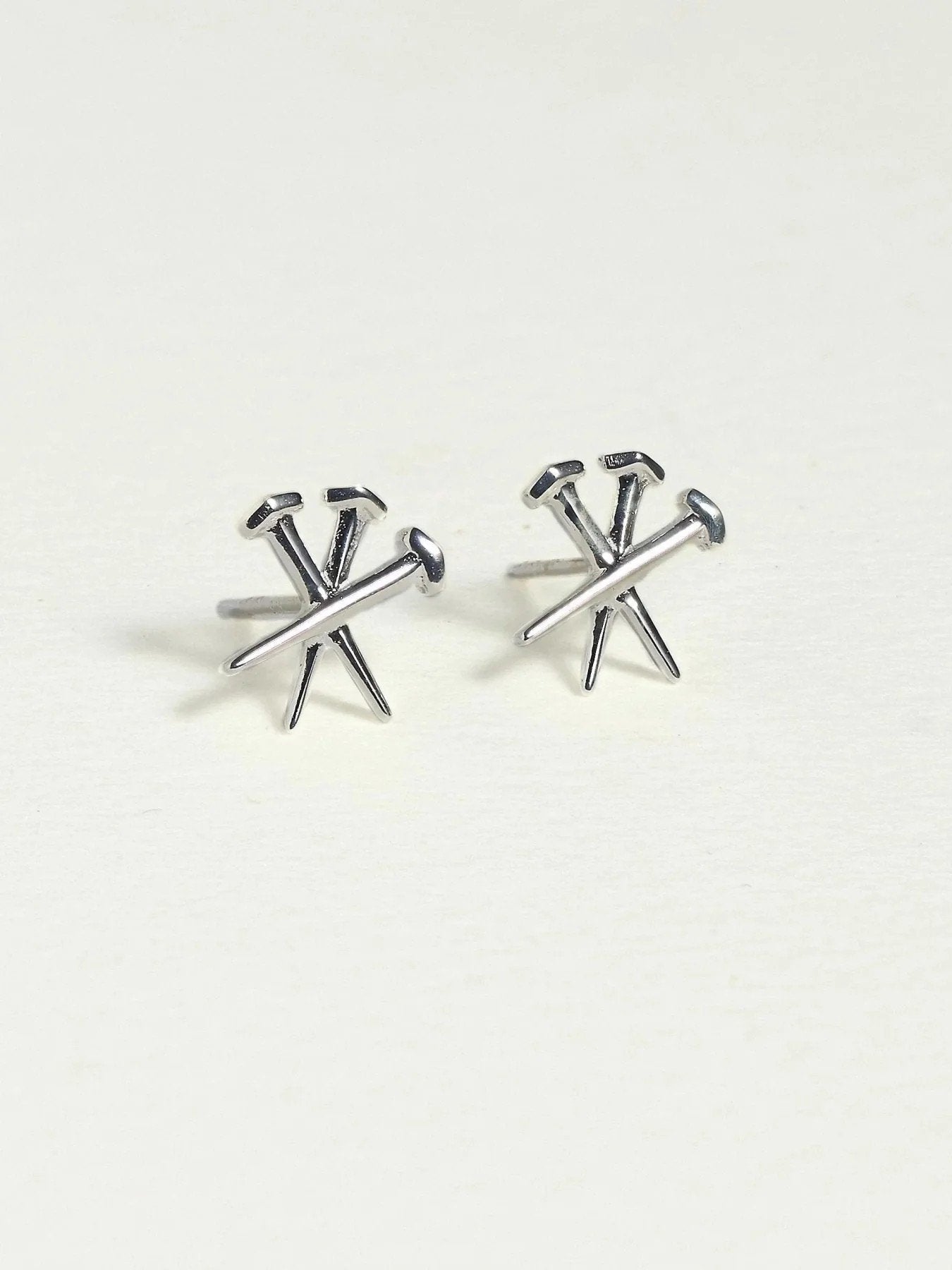Dainty Cross Stud Earrings – Gold or Silver - Pair 10 mm925 Sterling Silver925 silver studsalternative styleLunai Jewelry