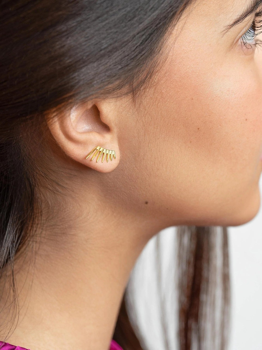 Lyra Sunburst Studs - 925 Sterling Silverboho gold studsdainty studsLunai Jewelry