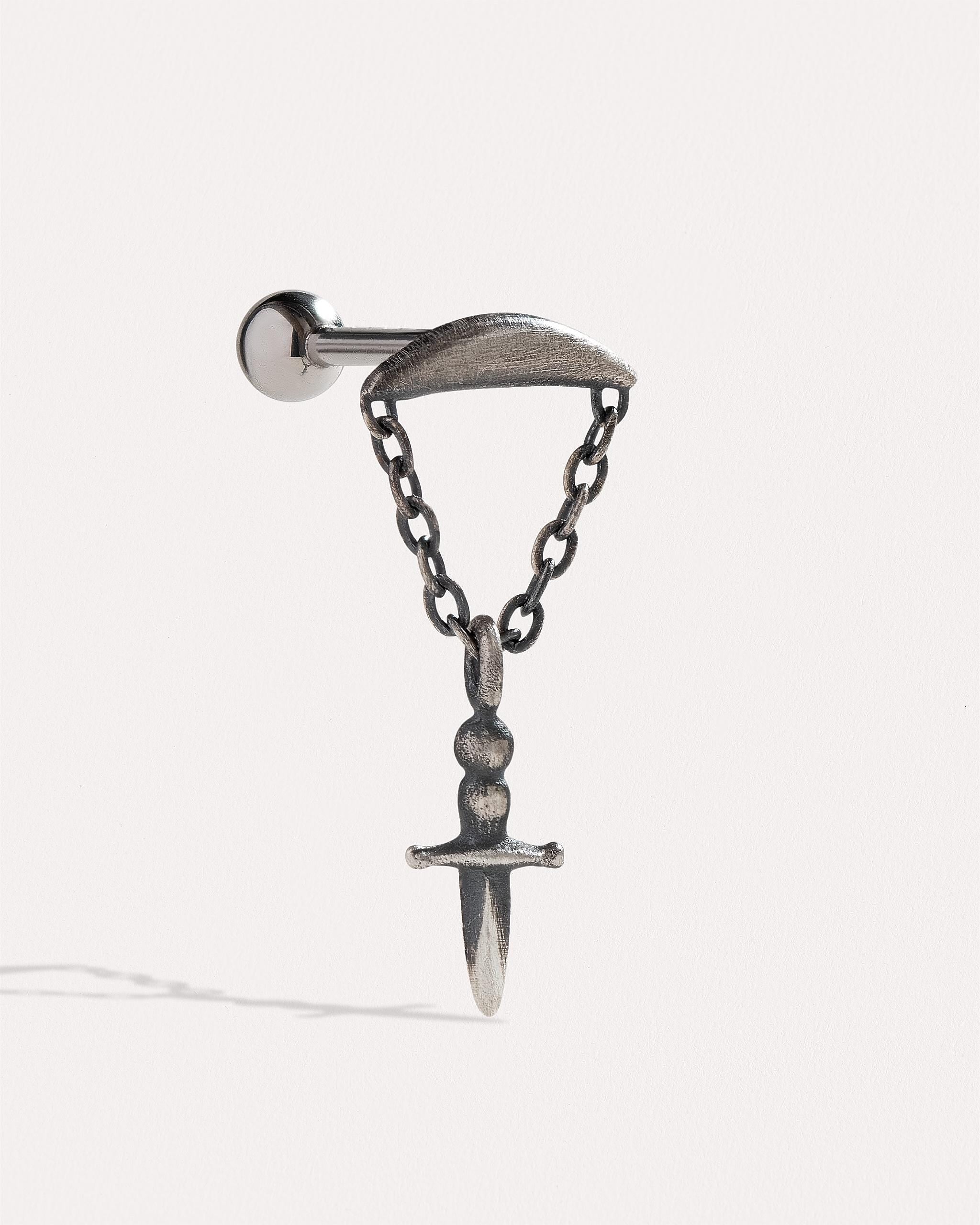 Sword Flat Back Piercing – Dagger Helix Cartilage