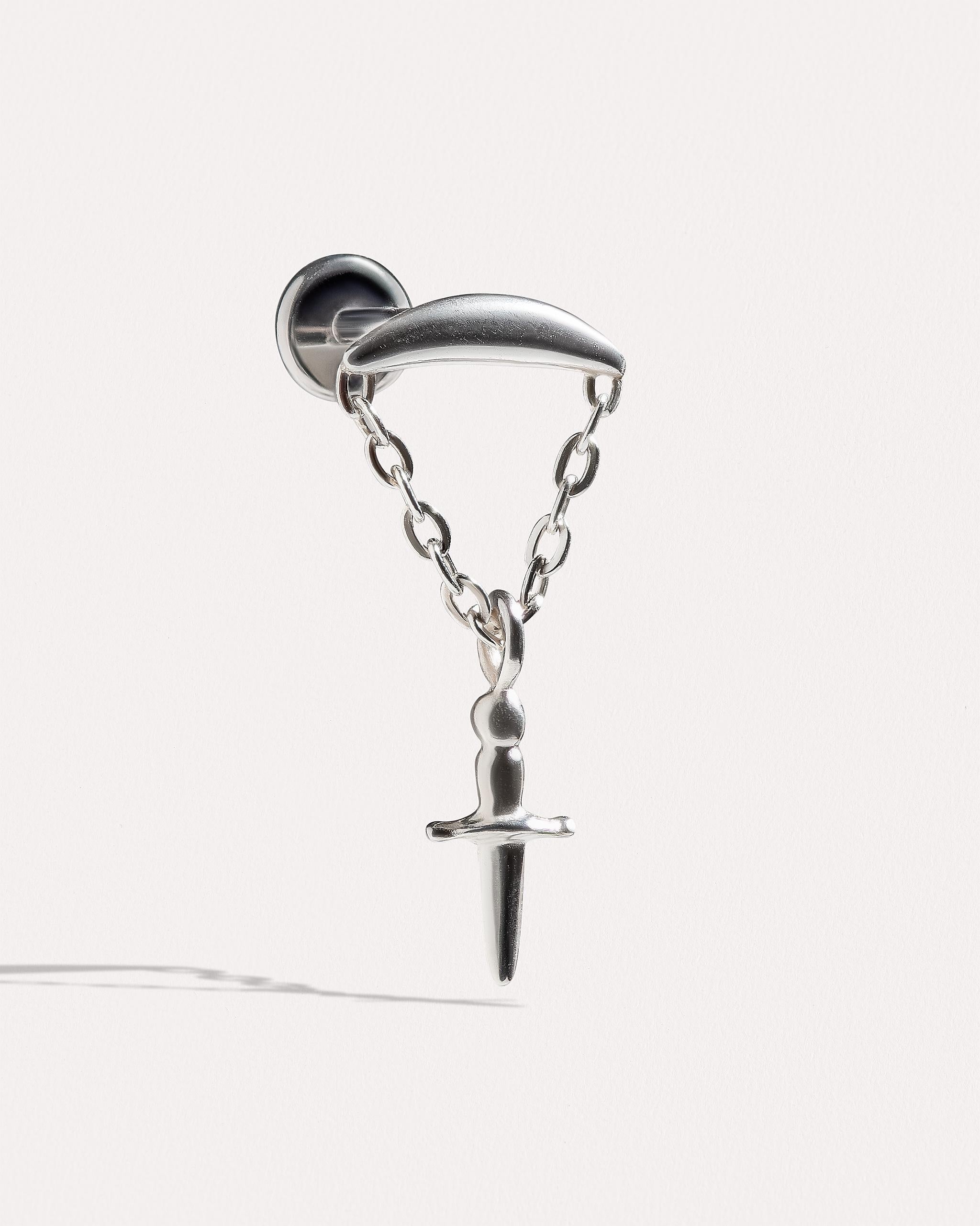 Sword Flat Back Piercing – Dagger Helix Cartilage