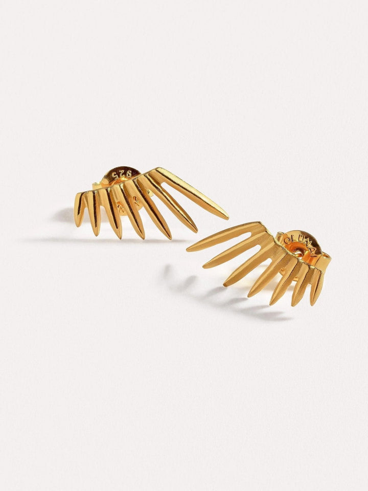 Lyra Sunburst Studs - 24K Gold Platedboho gold studsdainty studsLunai Jewelry