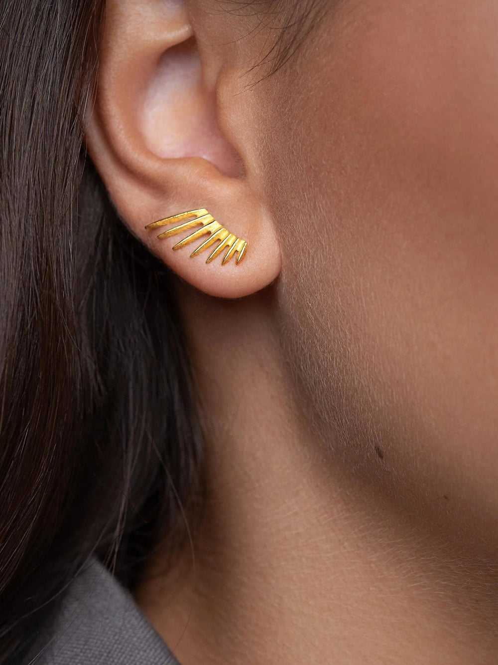 Lyra Sunburst Studs - 24K Gold Platedboho gold studsdainty studsLunai Jewelry