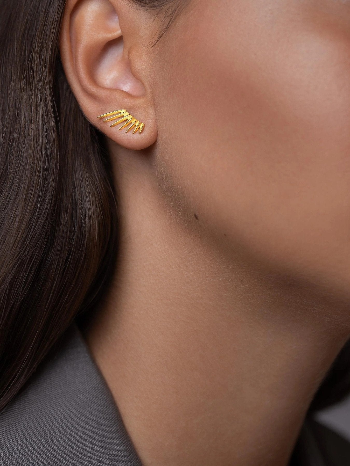 Lyra Sunburst Studs - 925 Sterling Silverboho gold studsdainty studsLunai Jewelry