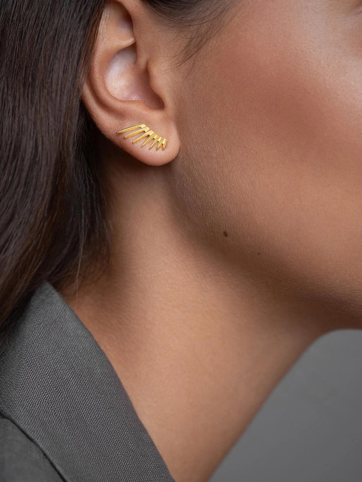 Lyra Sunburst Studs - 925 Sterling Silverboho gold studsdainty studsLunai Jewelry