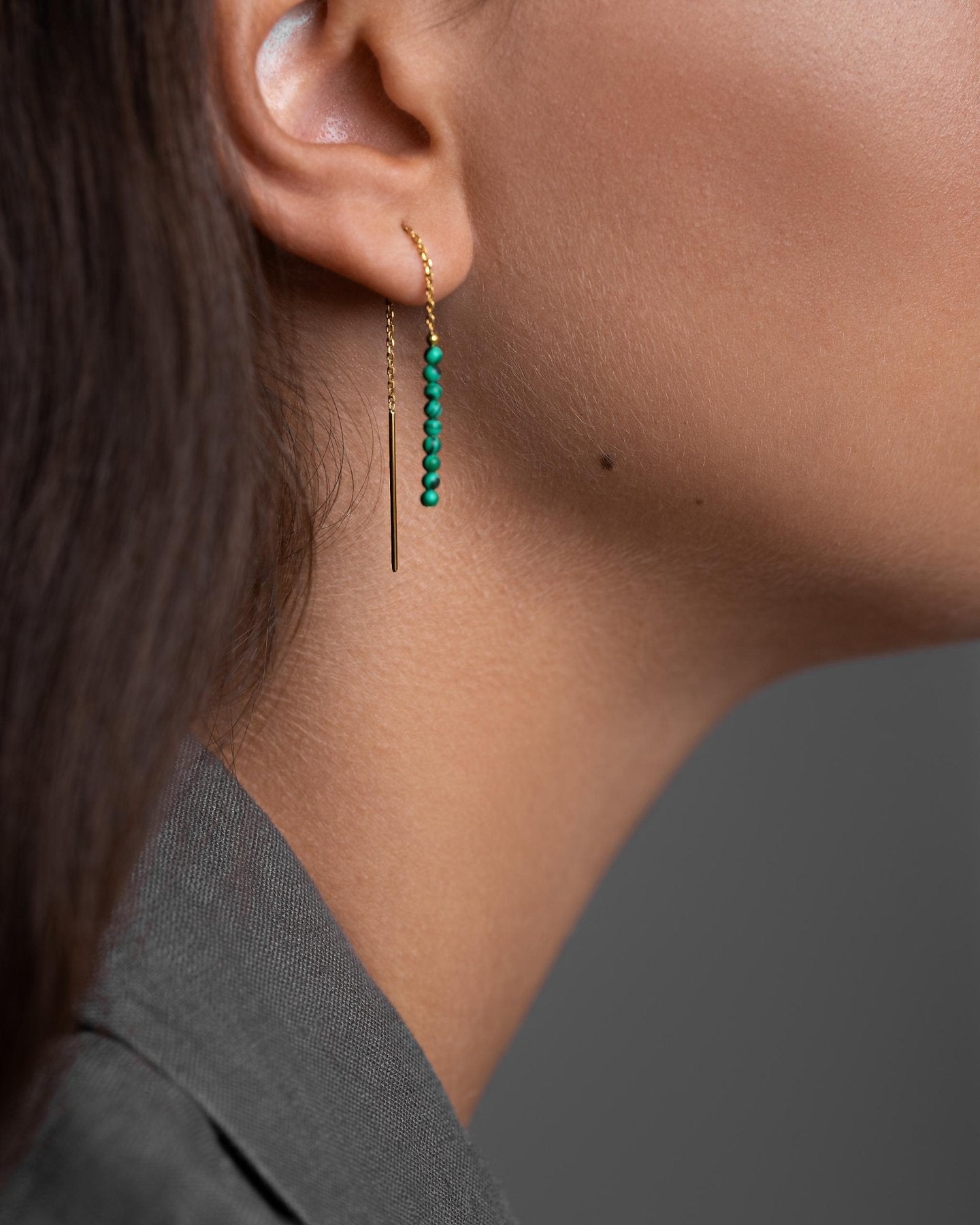Tulita Malachite Chain Earrings - Malachite80MMALLchain drop earringsLunai Jewelry
