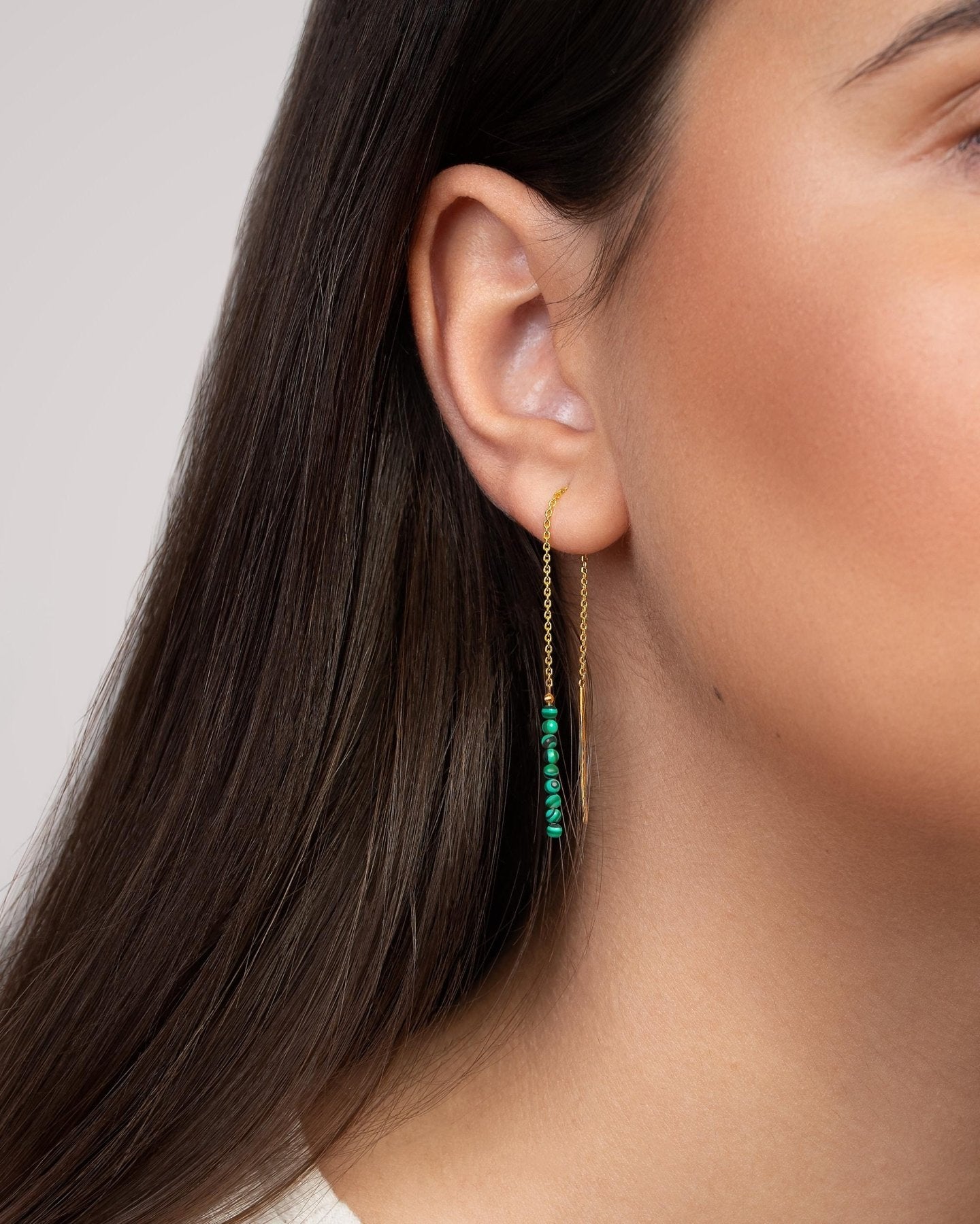 Tulita Malachite Chain Earrings - Malachite80MMALLchain drop earringsLunai Jewelry