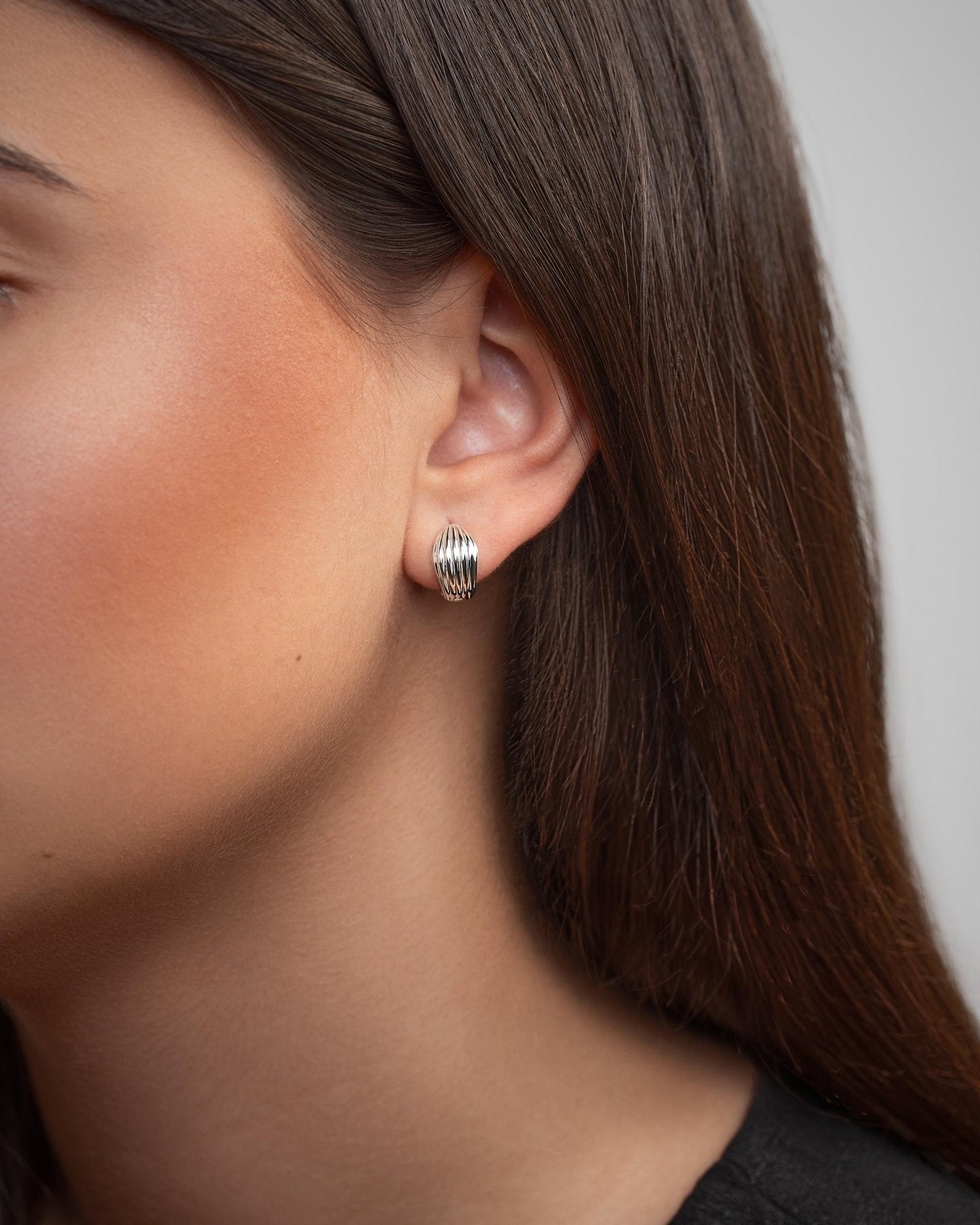 Blua Oval Hoop Earrings - Matte SilverALLchunky hoop earringsLunai Jewelry