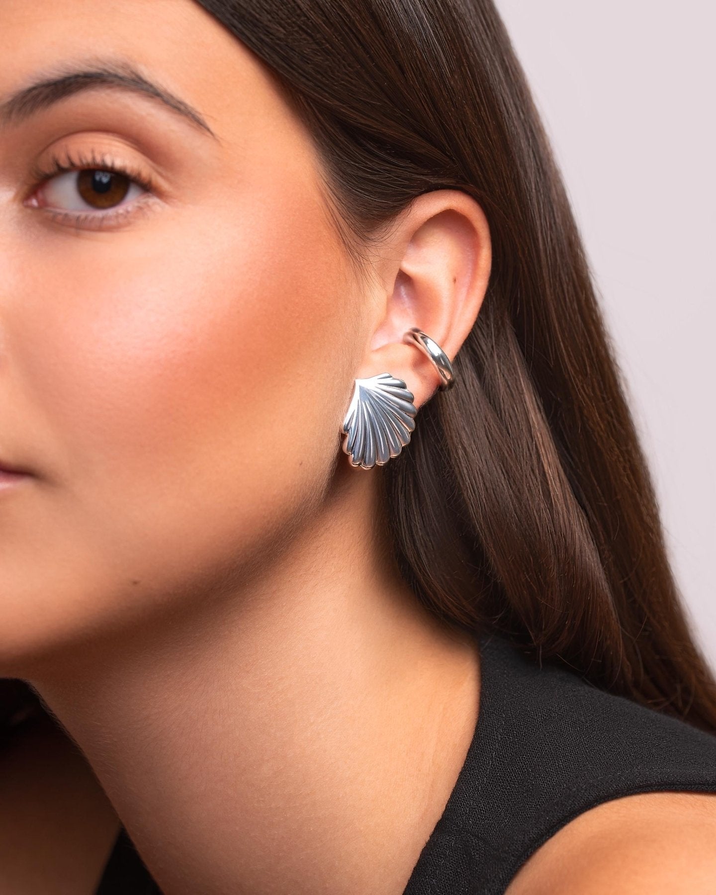 Venus Silver Shell Studs - Sterling SilverALLBackUpItemsLunai Jewelry