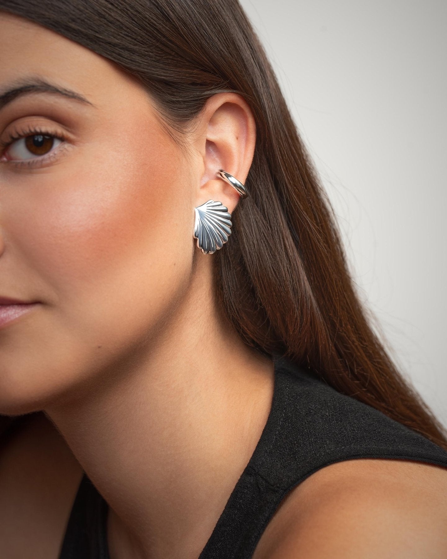 Venus Silver Shell Studs - Sterling SilverALLBackUpItemsLunai Jewelry
