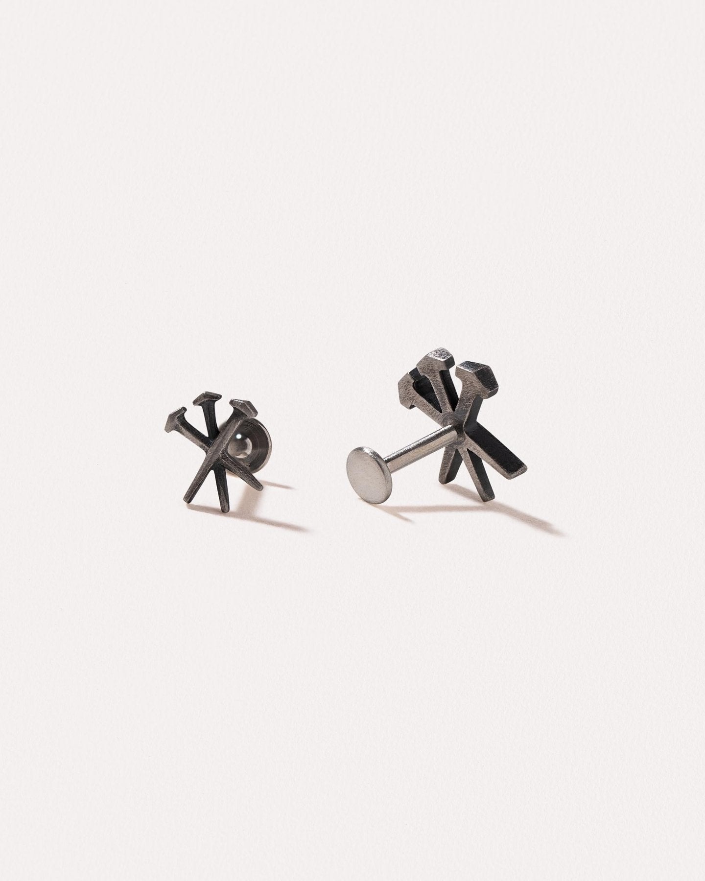 Shay Nail Stud - 8mm St Silver OxideFlat Back 18g/5mm16g cartilageALLLunai Jewelry