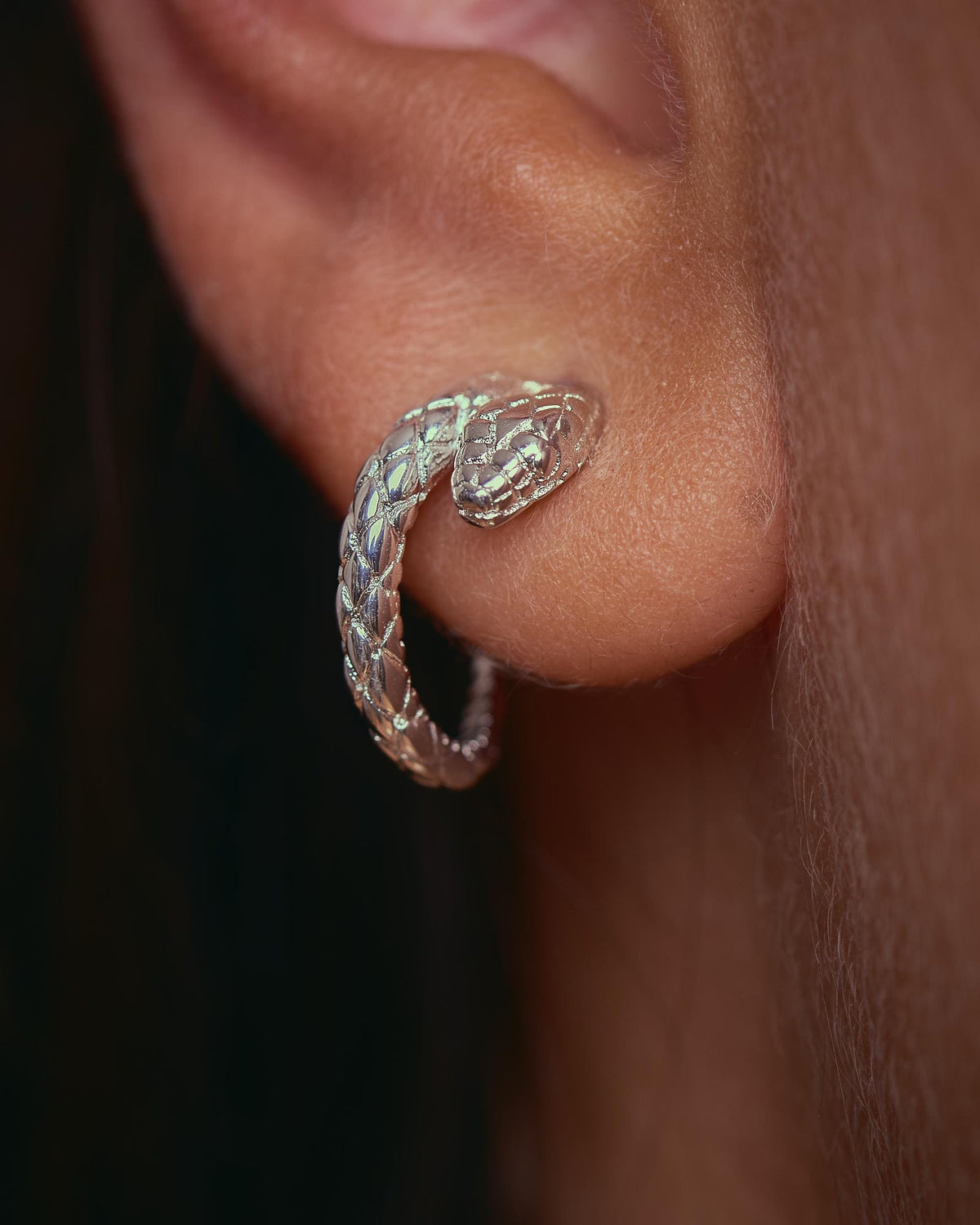 Caley Snake Hoops - SilverALLBackUpItemsLunai Jewelry