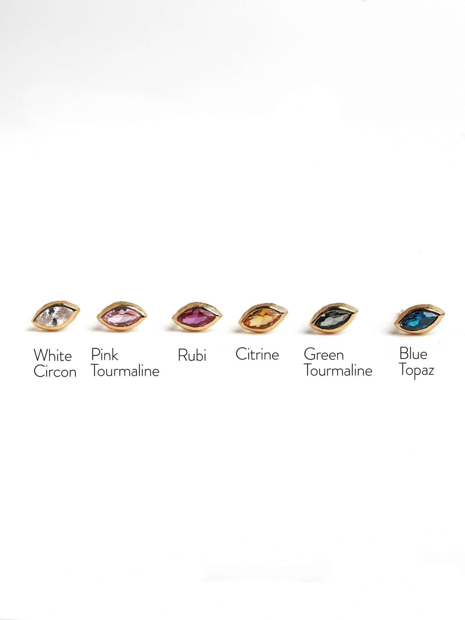 Ilvana Pink Ruby Gold Stud Earrings - Citrine Zirconbest selling itemsbirthstone earringsLunai Jewelry