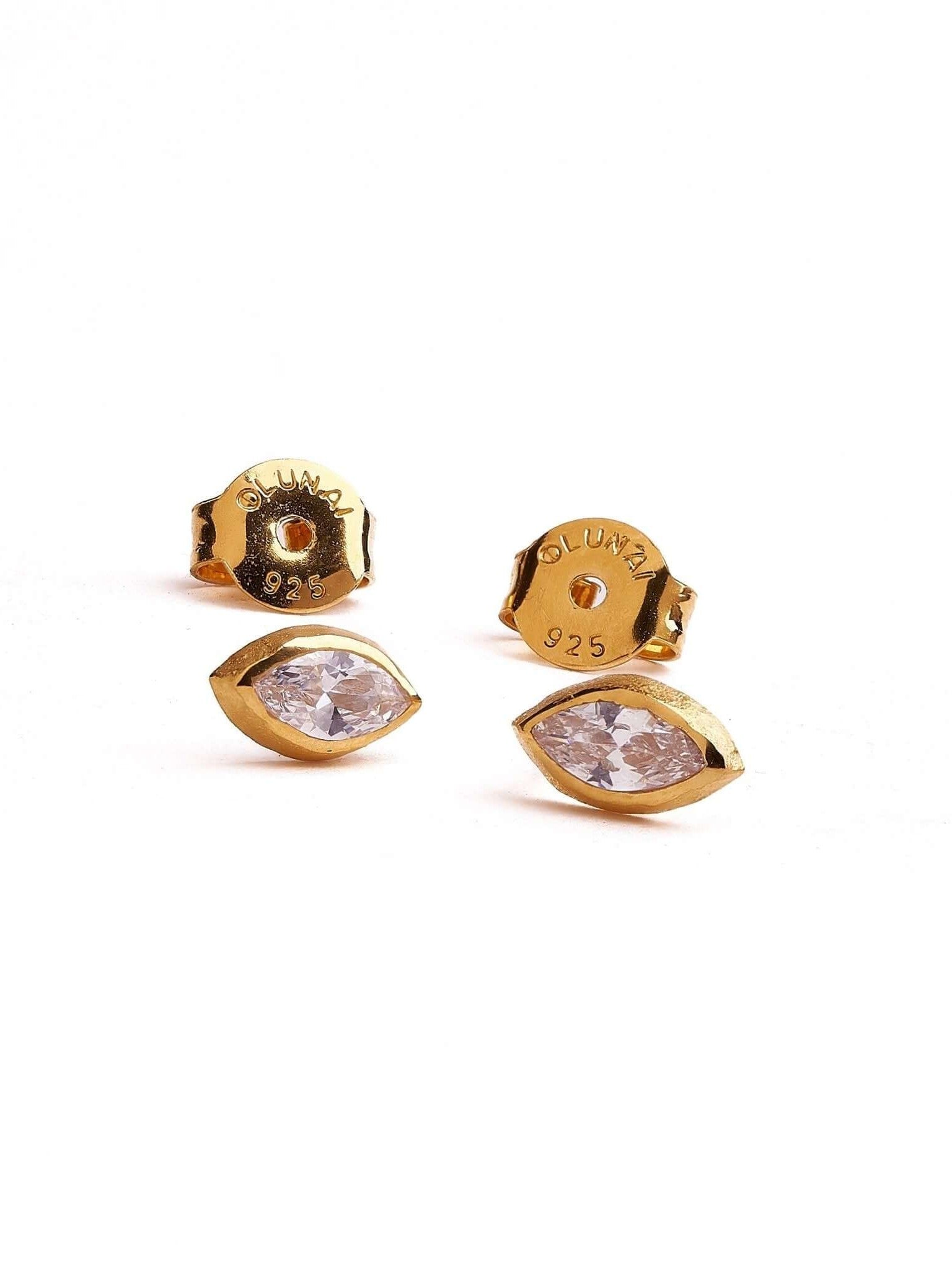 Ilvana Pink Ruby Gold Stud Earrings - White Zirconbest selling itemsbirthstone earringsLunai Jewelry