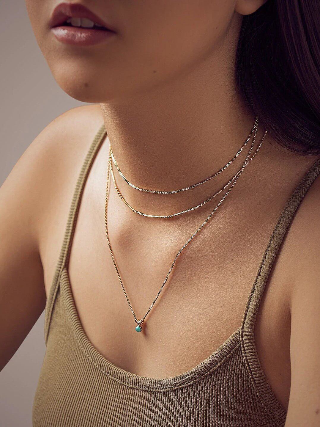 Labradorite Birthstone Necklace - 19.7MoonstoneBirthstone necklaceChain necklaceLunai Jewelry