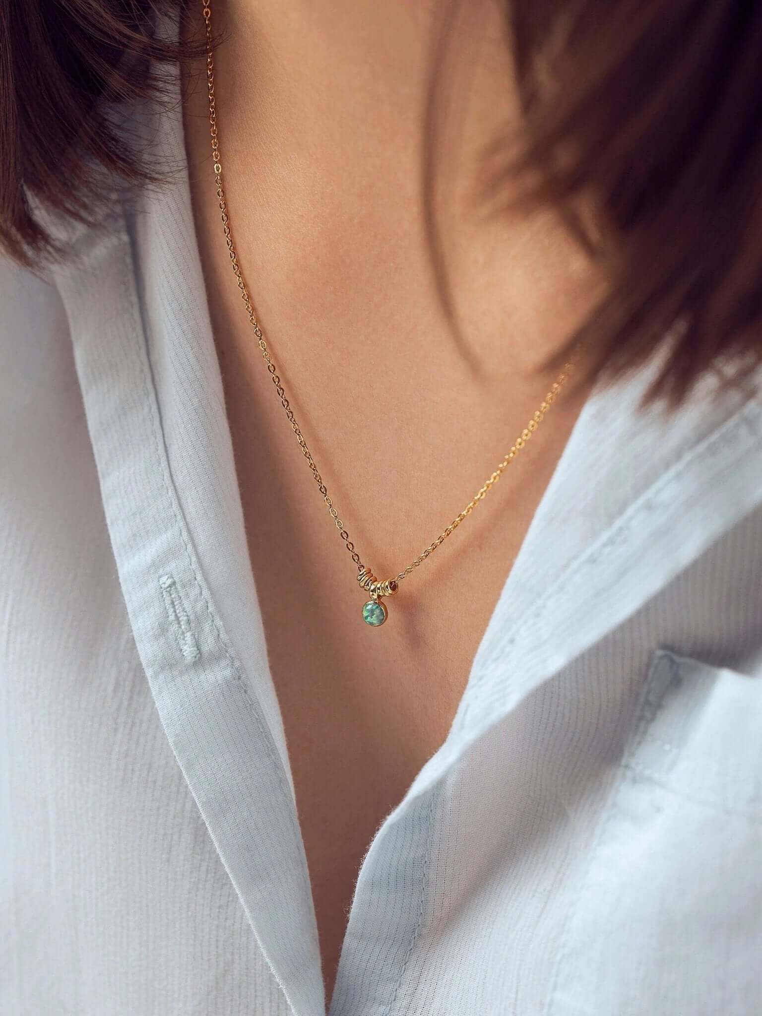 Labradorite Birthstone Necklace - 19.7MoonstoneBirthstone necklaceChain necklaceLunai Jewelry