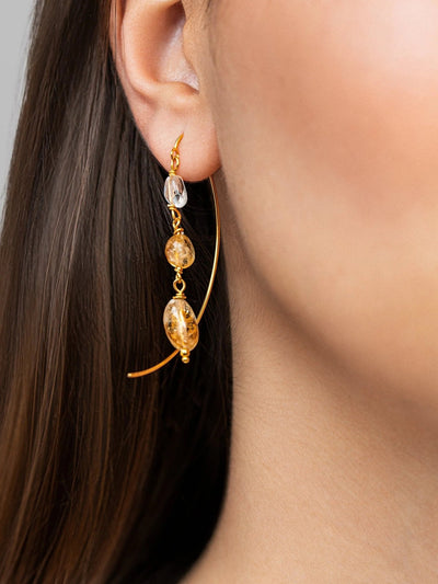 Liz Gold Citrine Hoop Earrings - Natural Citrineboho earringschandelier earringsLunai Jewelry