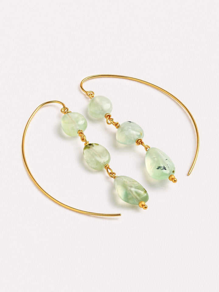 Loraine Wishbone Earrings with Prehnite Gemstone - Prehnitebeaded jewelryboho earringsLunai Jewelry