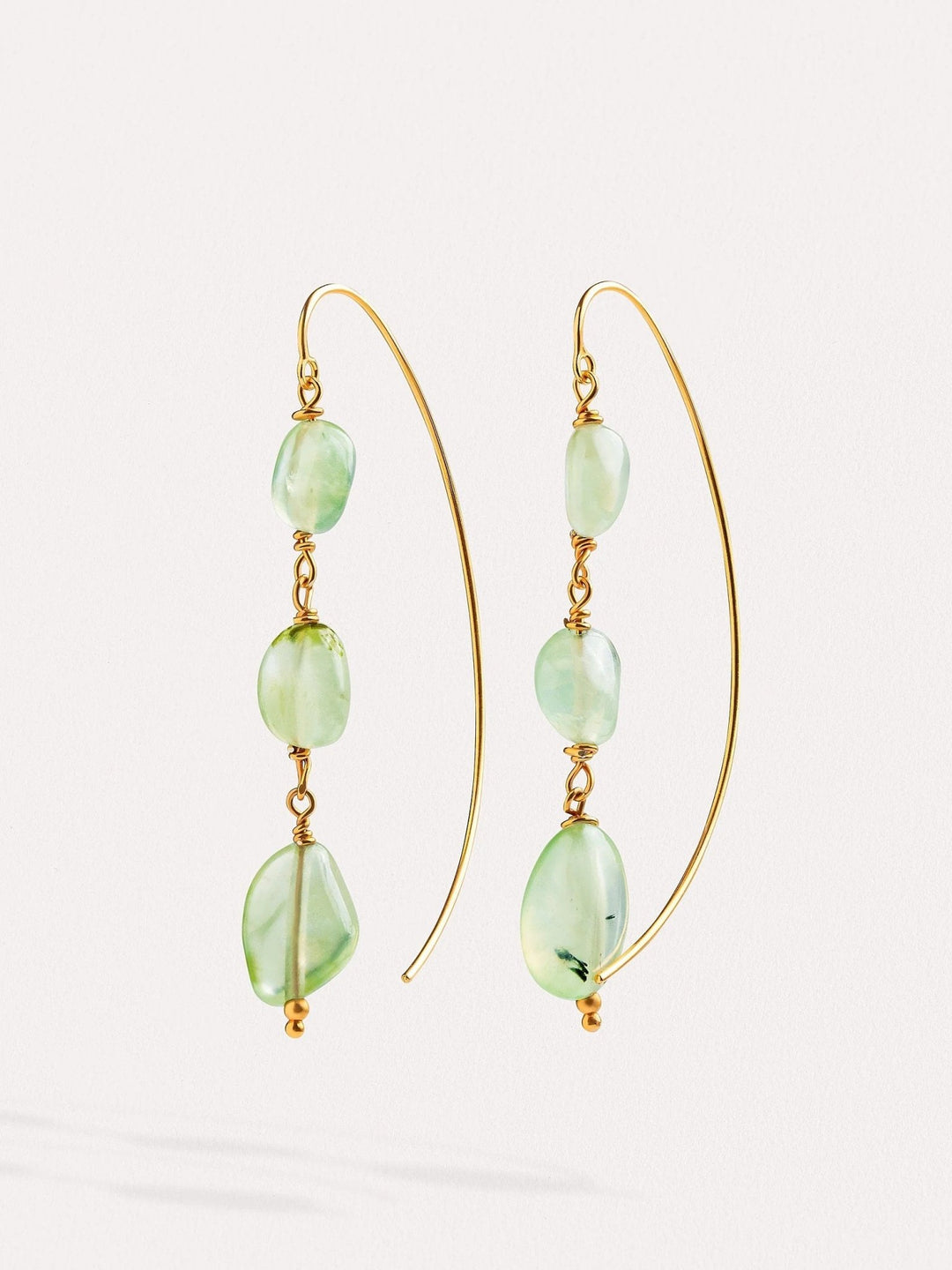 Loraine Wishbone Earrings with Prehnite Gemstone - Prehnitebeaded jewelryboho earringsLunai Jewelry