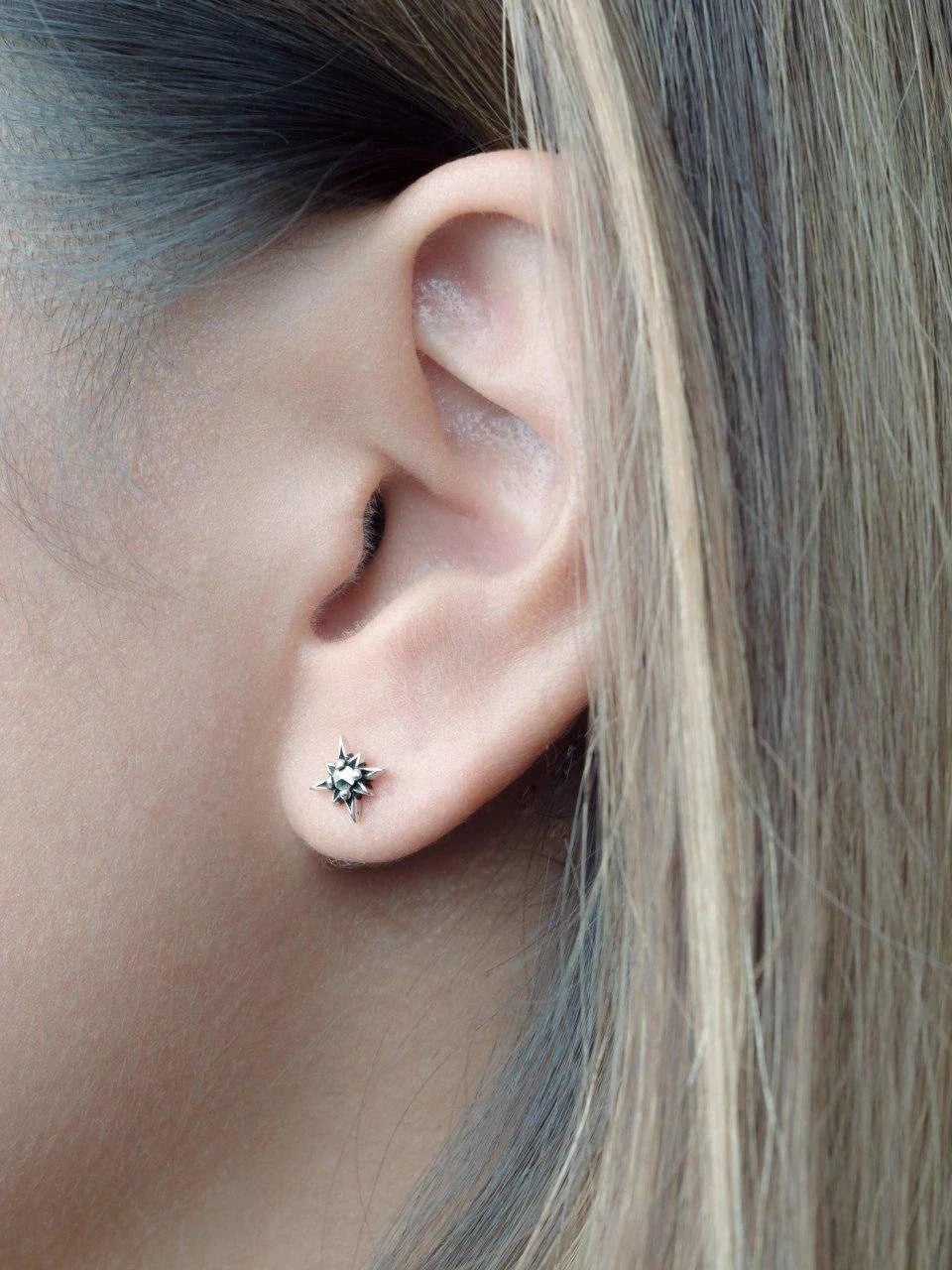 Marit Stud Earrings - Oxidized SilverBackUpItemsBridal EarringsLunai Jewelry